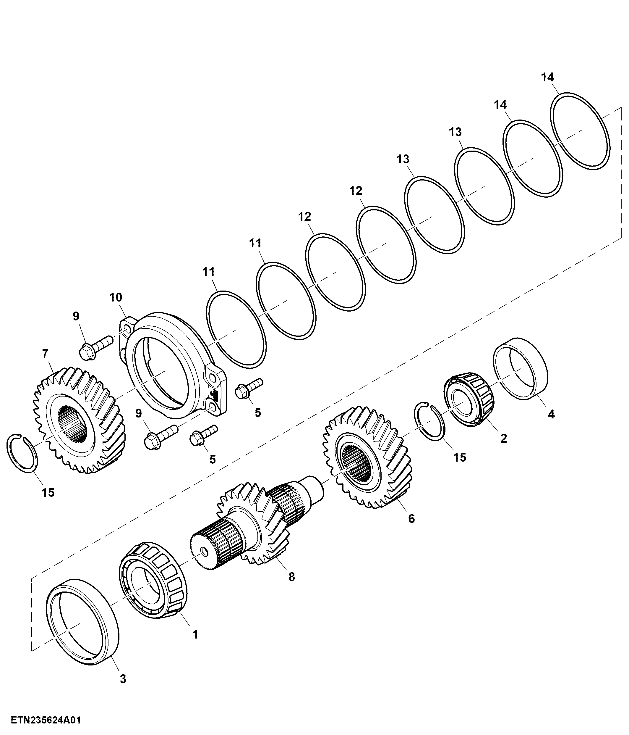 Countershaft, Rear PTO Assembly, 1000/1000E/540E rpm