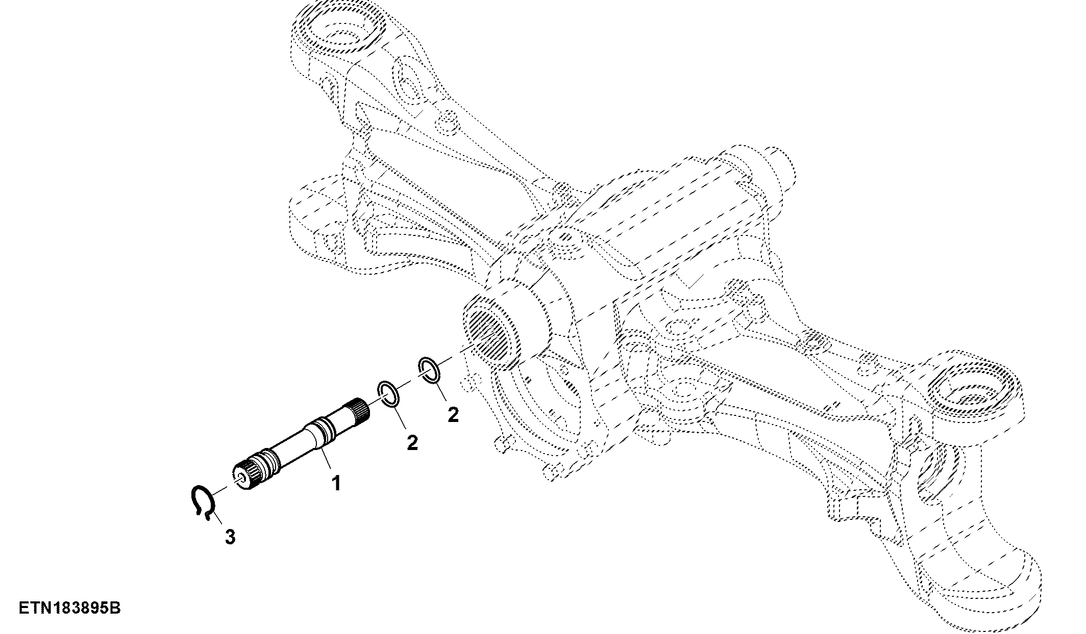 Front Axle Input Shaft, 1500 MFWD (070015 - )