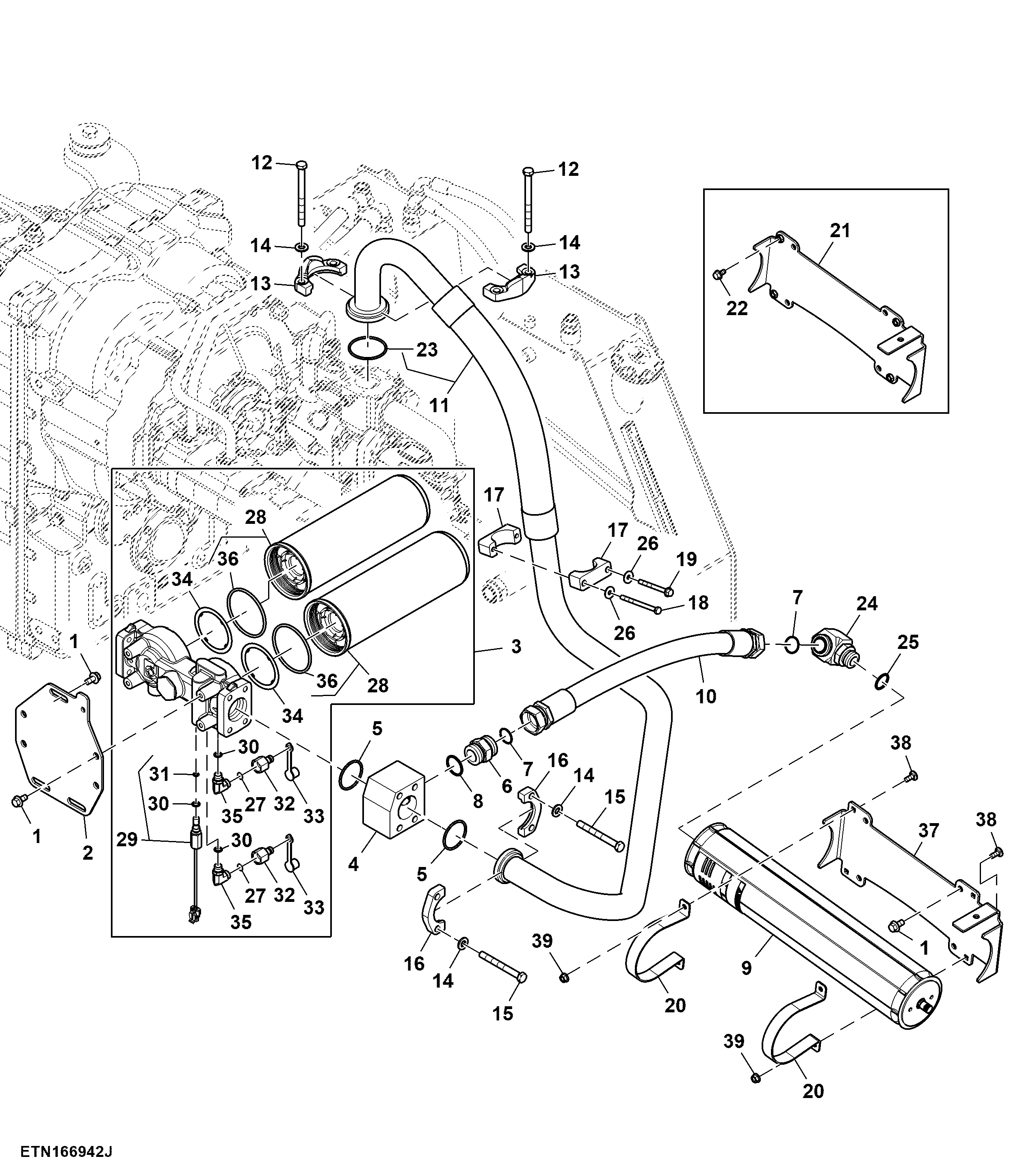 Hydraulic Filter, 90 cc and 85 cc Pump (For Scraper) (916000 - )