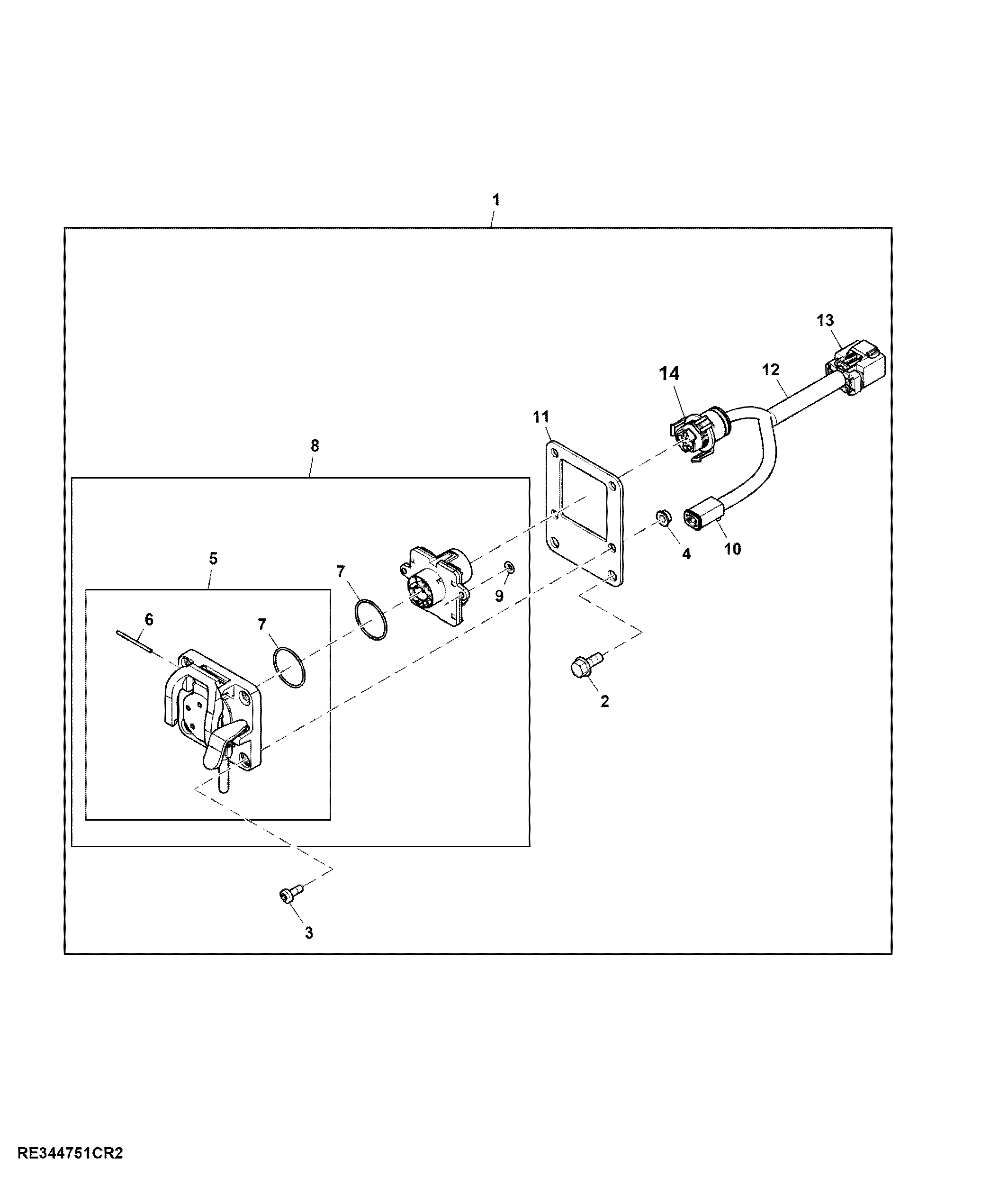 Machine Interface Kit, Front Hitch ISO Bus Connector, Attachment