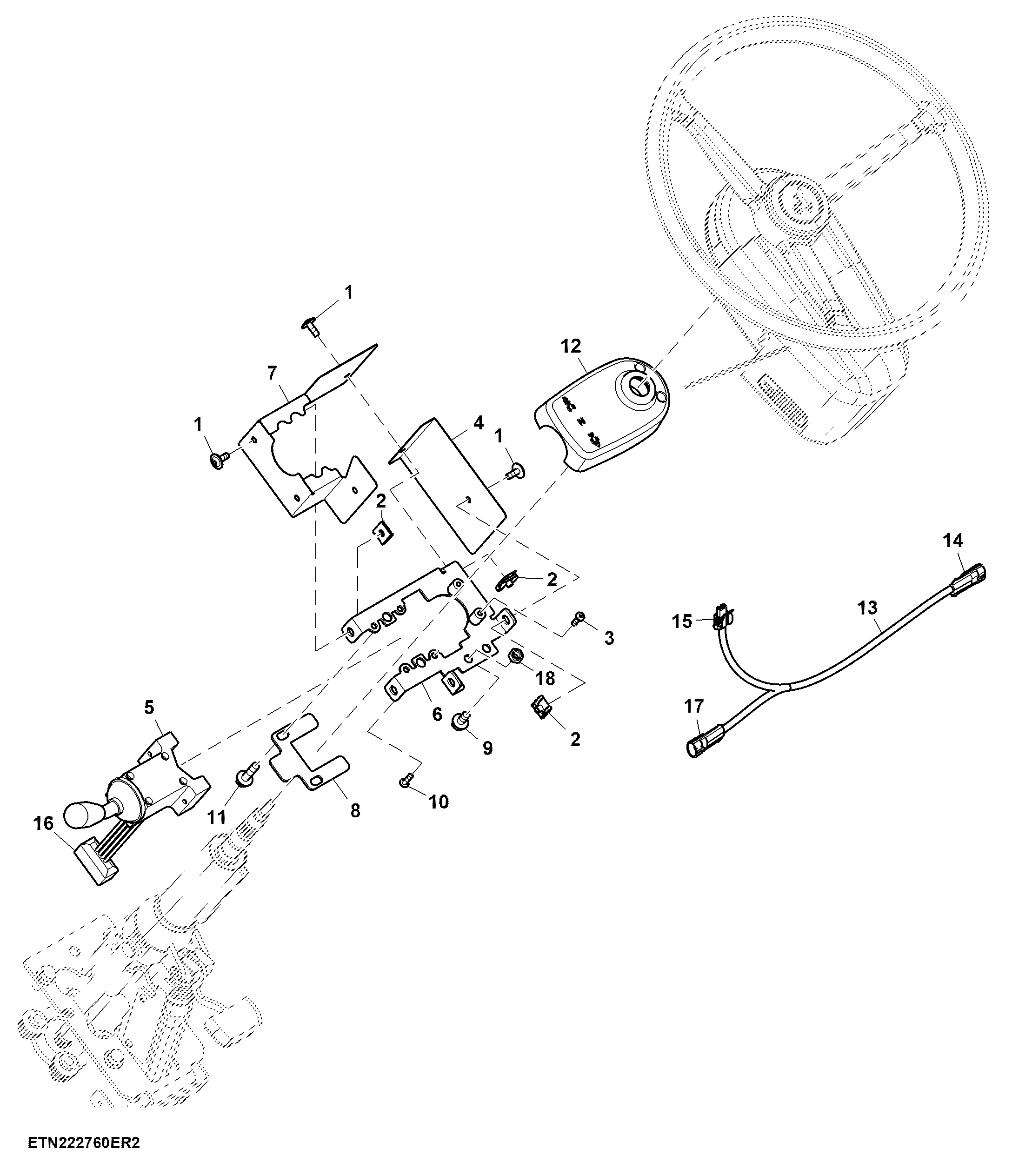 Control lever, PowrReverser™ for AutoTrac™ Universal