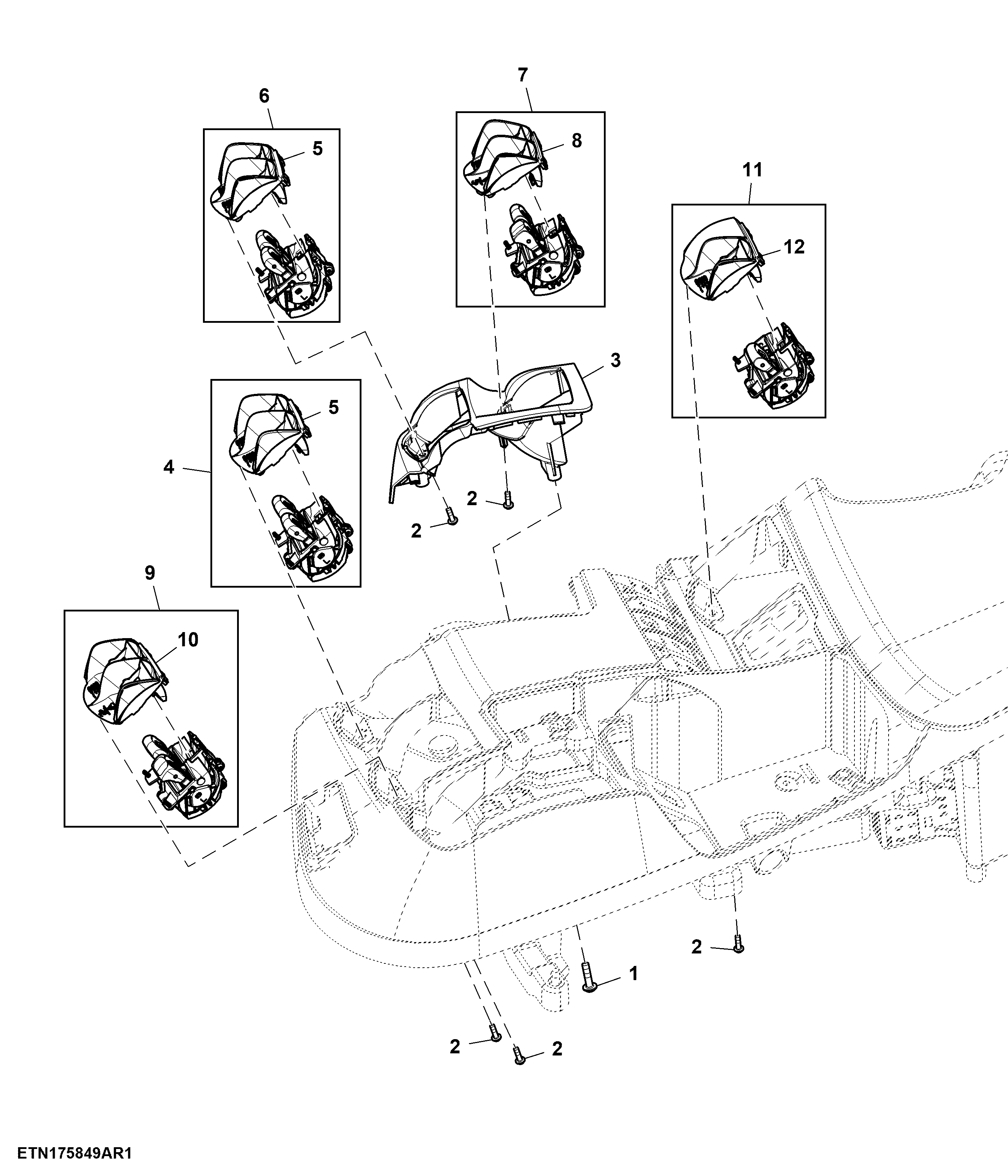 Control, Rear Hitch and 6 Rear SCV, W/O Joystick, W/ Front Hitch and 1 Front SCV, CommandARM™