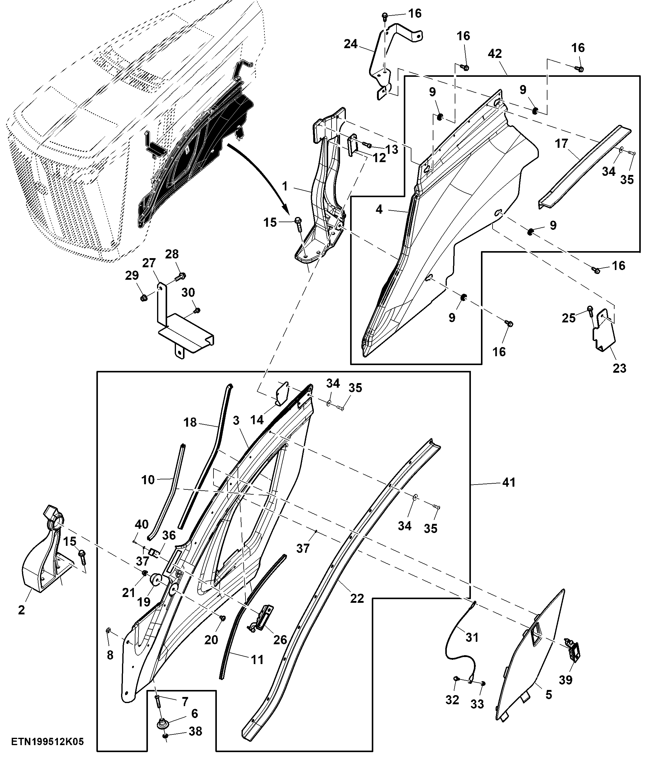 Engine Side Cover, 13.5 L, T2 Engine, LH (919001 - )