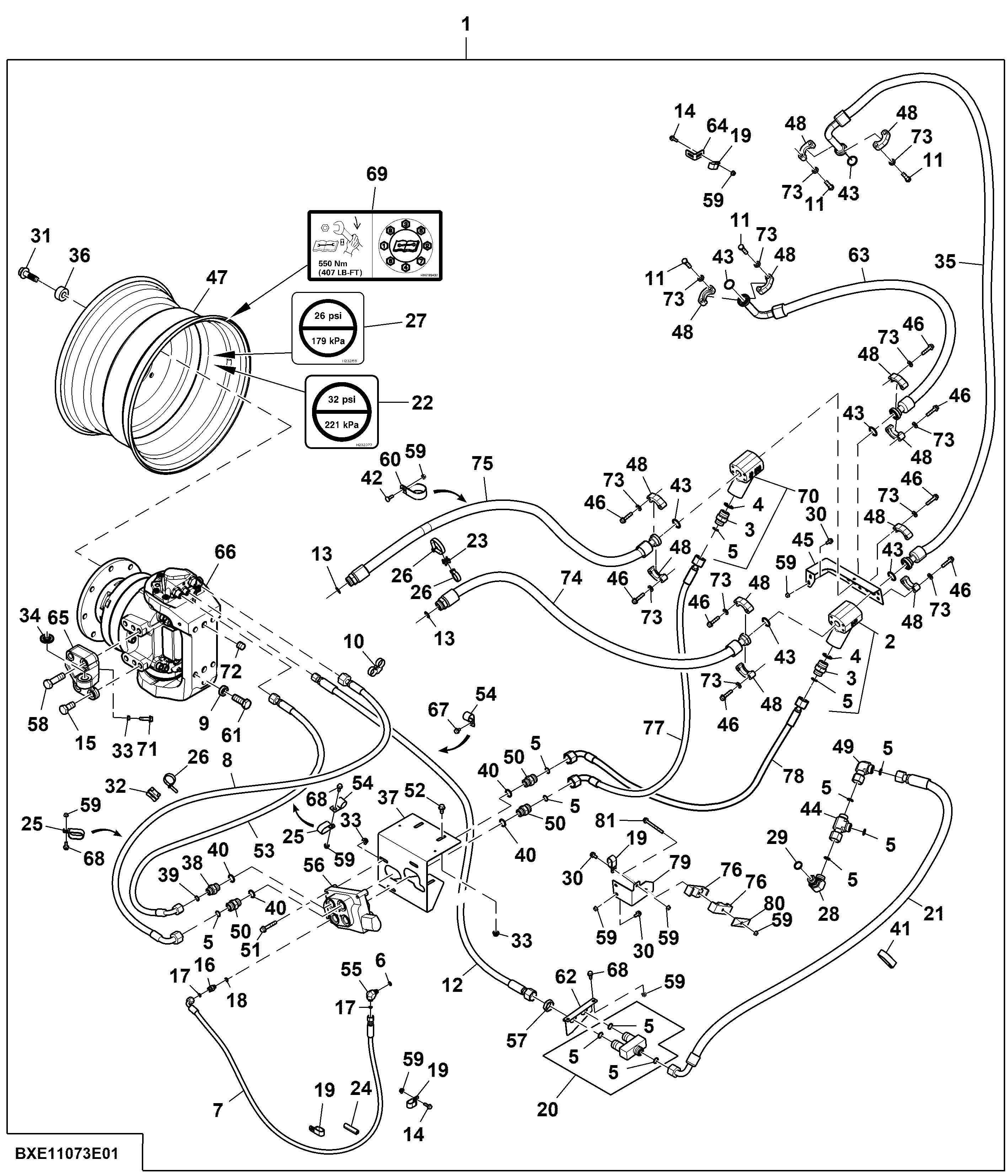 Attachment, 4WD, Rear Wheel 26 X 16A W/ Sensor, Conversion Kit (1 of 2)