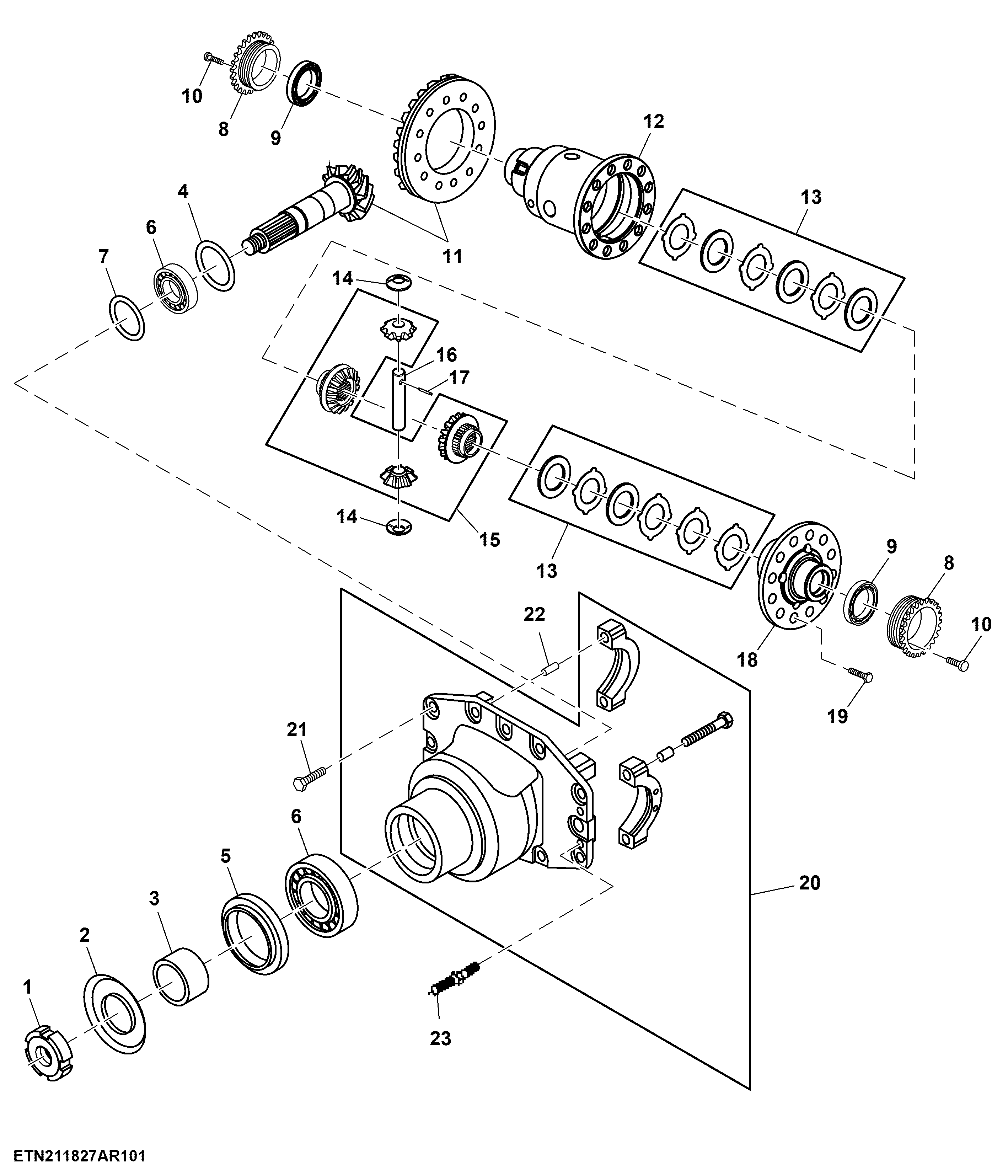 Differential, Front Axle, Standard Duty, MFWD