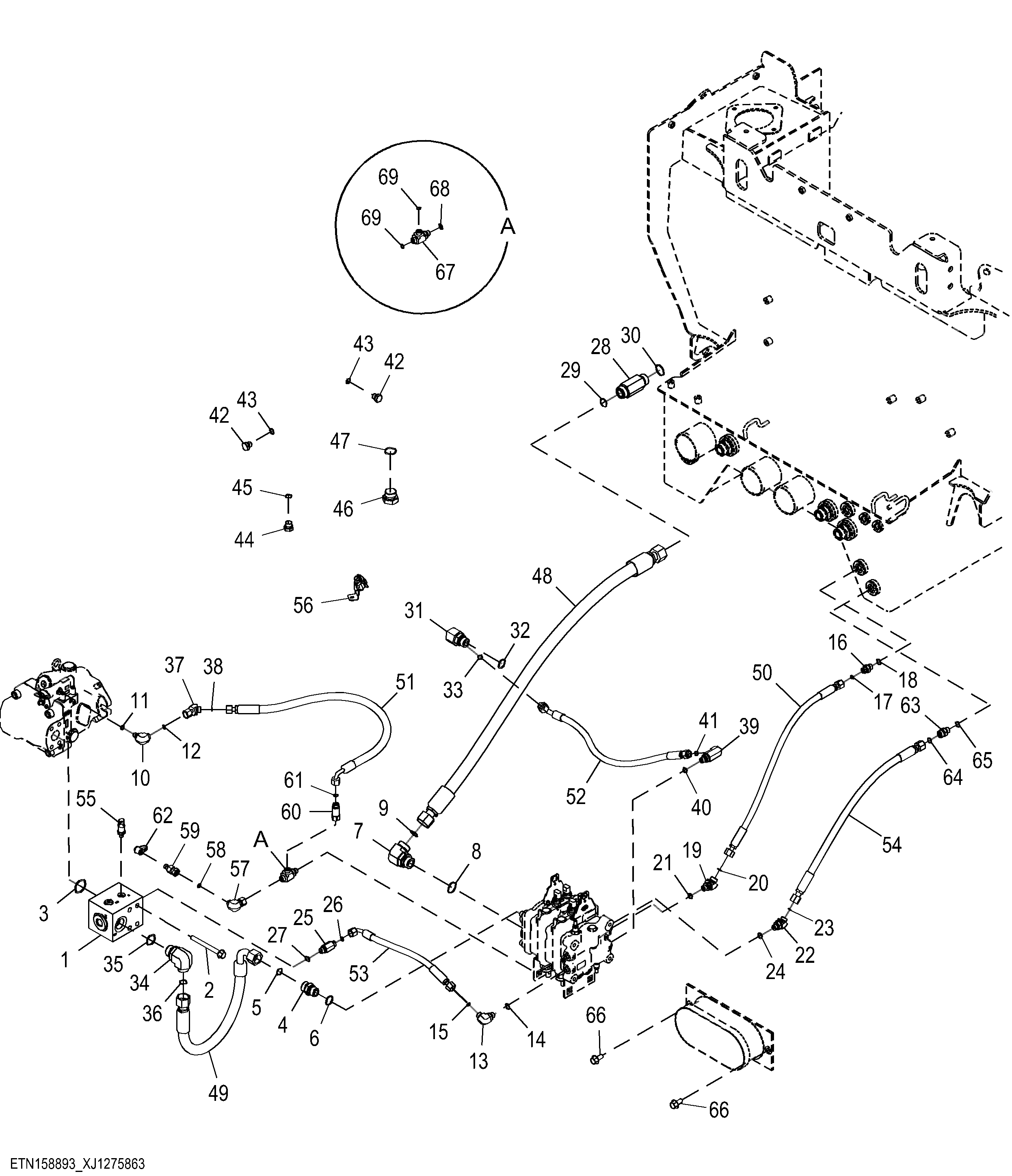 Steering System Hoses without Secondary Steering ( 2 of 2 )