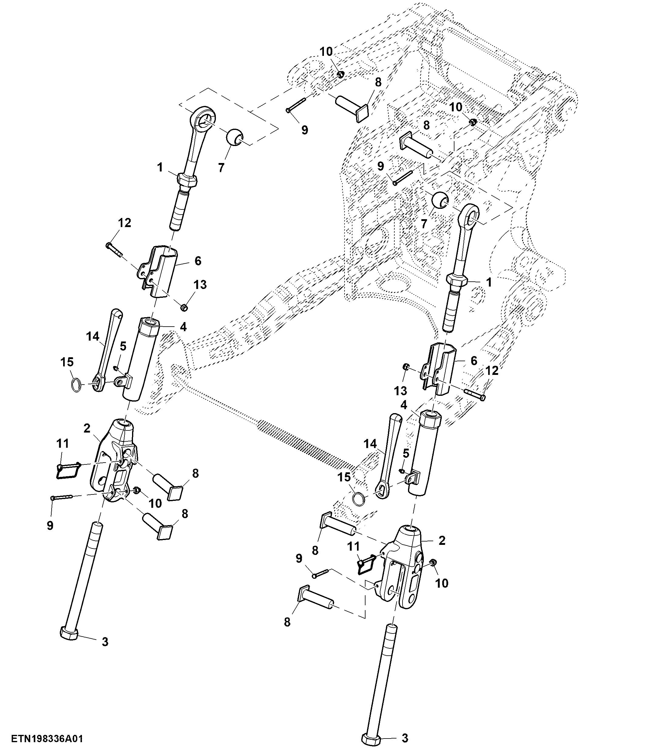 Long Length Lift Link, W/ Hook End, W/ Quick Coupler ( - 804000)