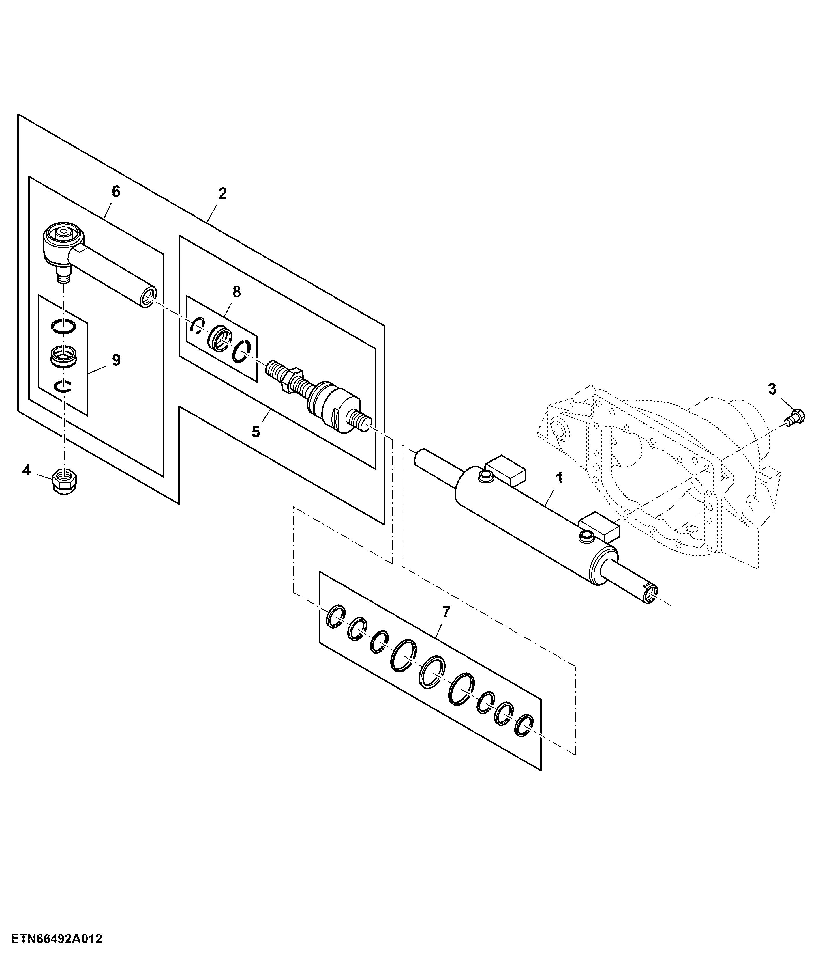 Tie Rods and Steering Cylinder, Front Axle, MFWD