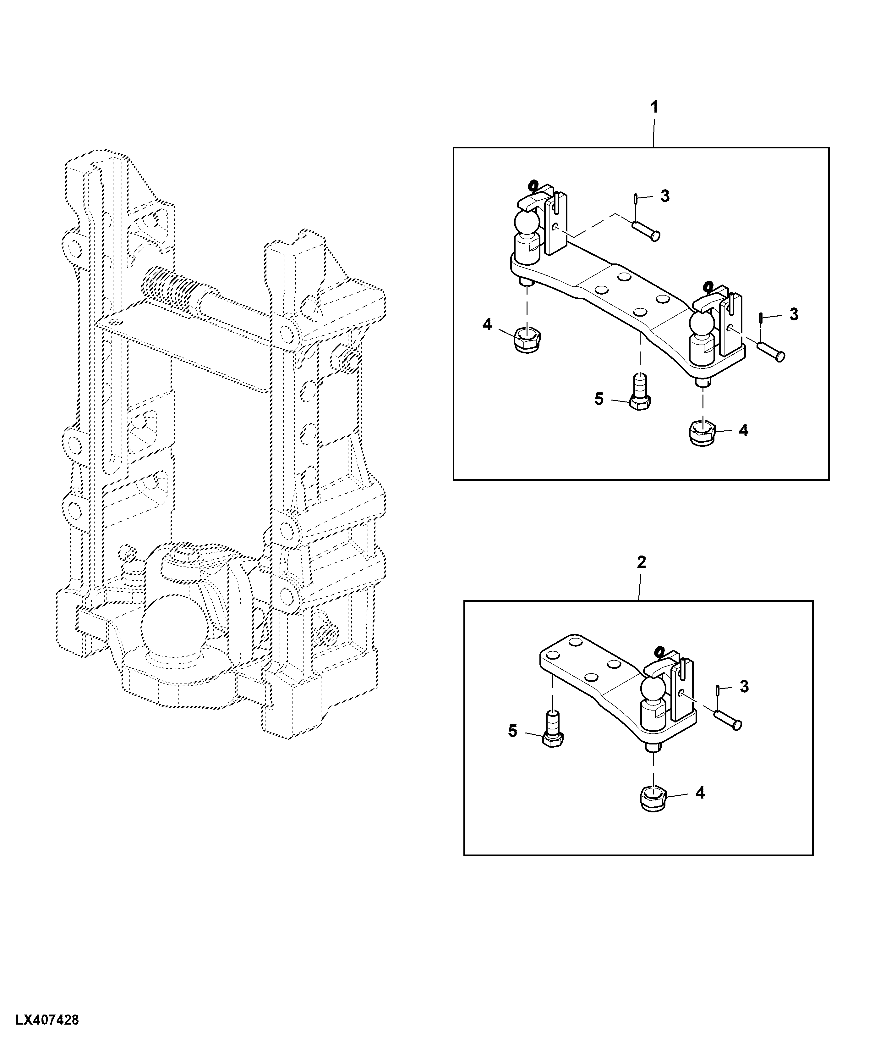 FORCED STEERING SYSTEM / FOR INSERT WITH BALL TYPE HITCH
