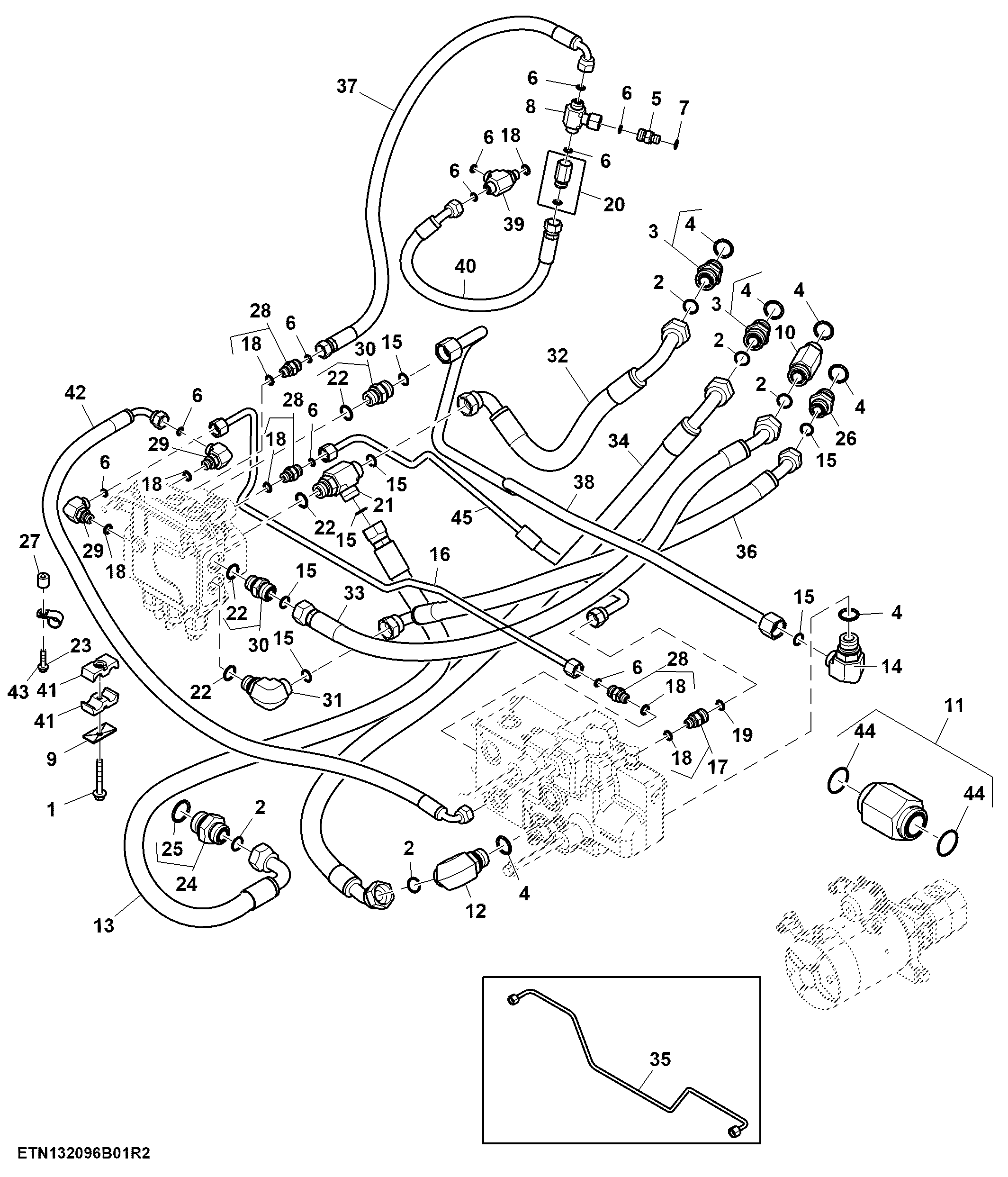 Steering System, AutoTrac™, W/O Back Up Pump (1/2) ( - 800140)