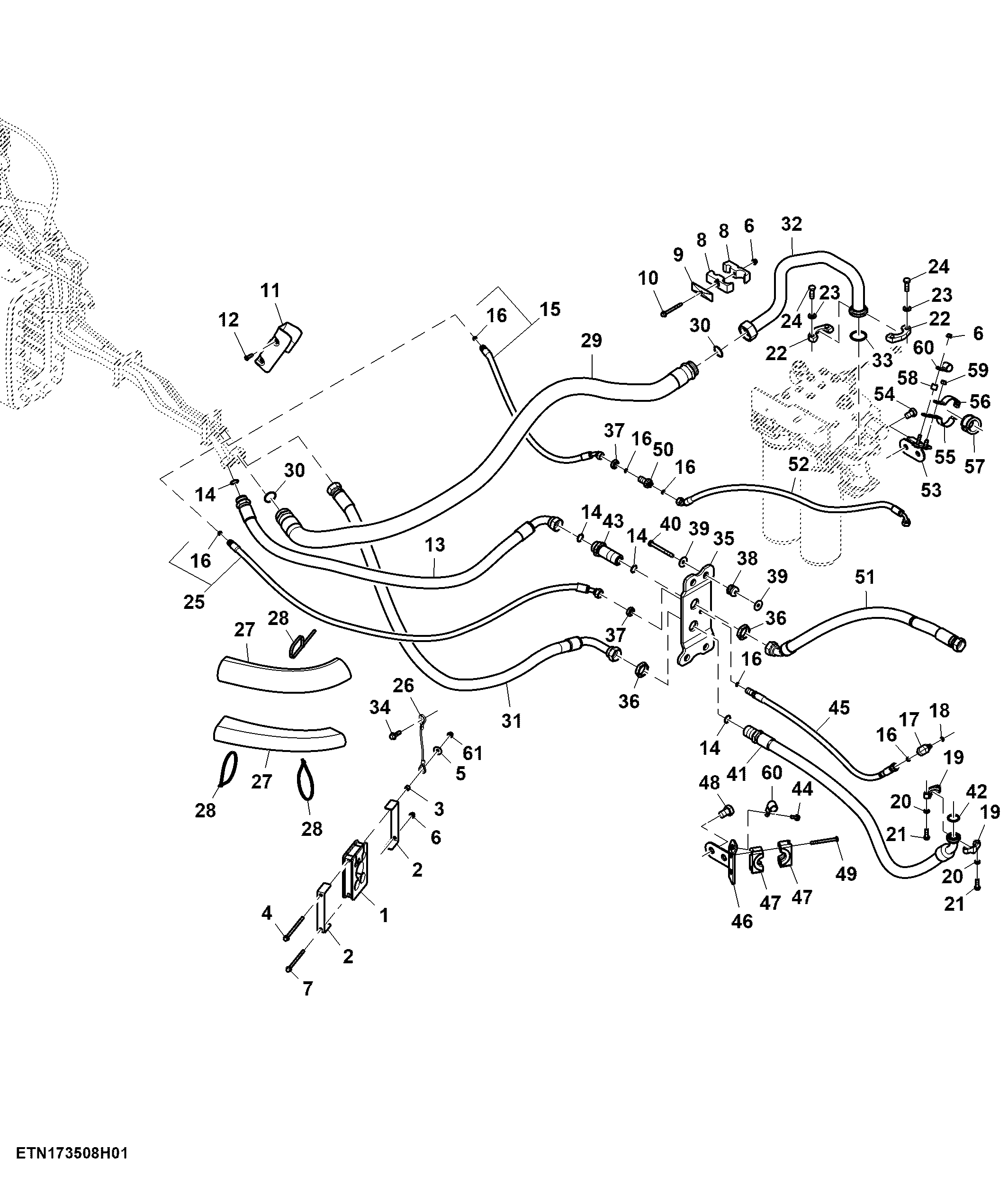 SCV Lines, High Flow, Hitch W/ 1/2" Rear Quick Coupler, PST (2/2) (807278 - )