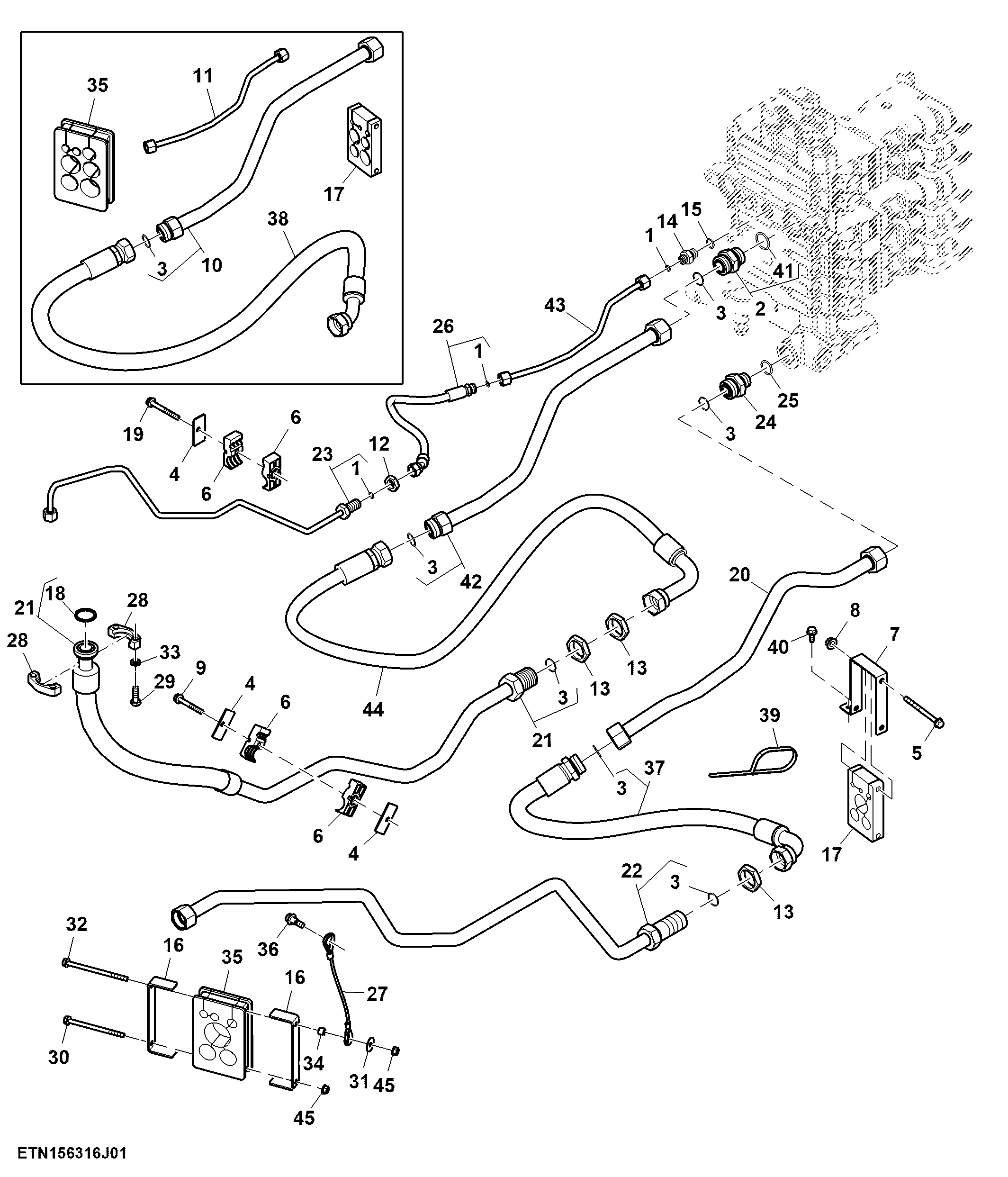 SCV Lines, High Flow, PST, Single Reduction, Hitch W/ Quick Coupler (2/2) ( - 066159)