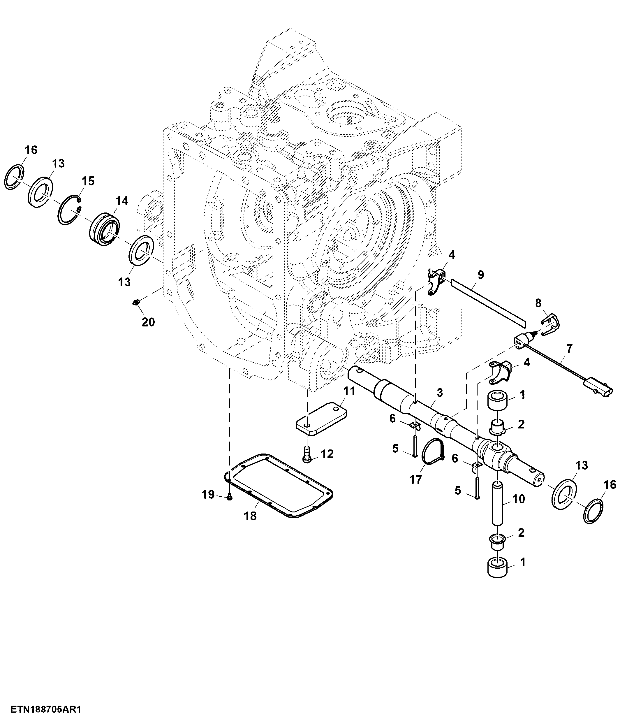 Load Control Shaft, Draft Sensor (010000 - )