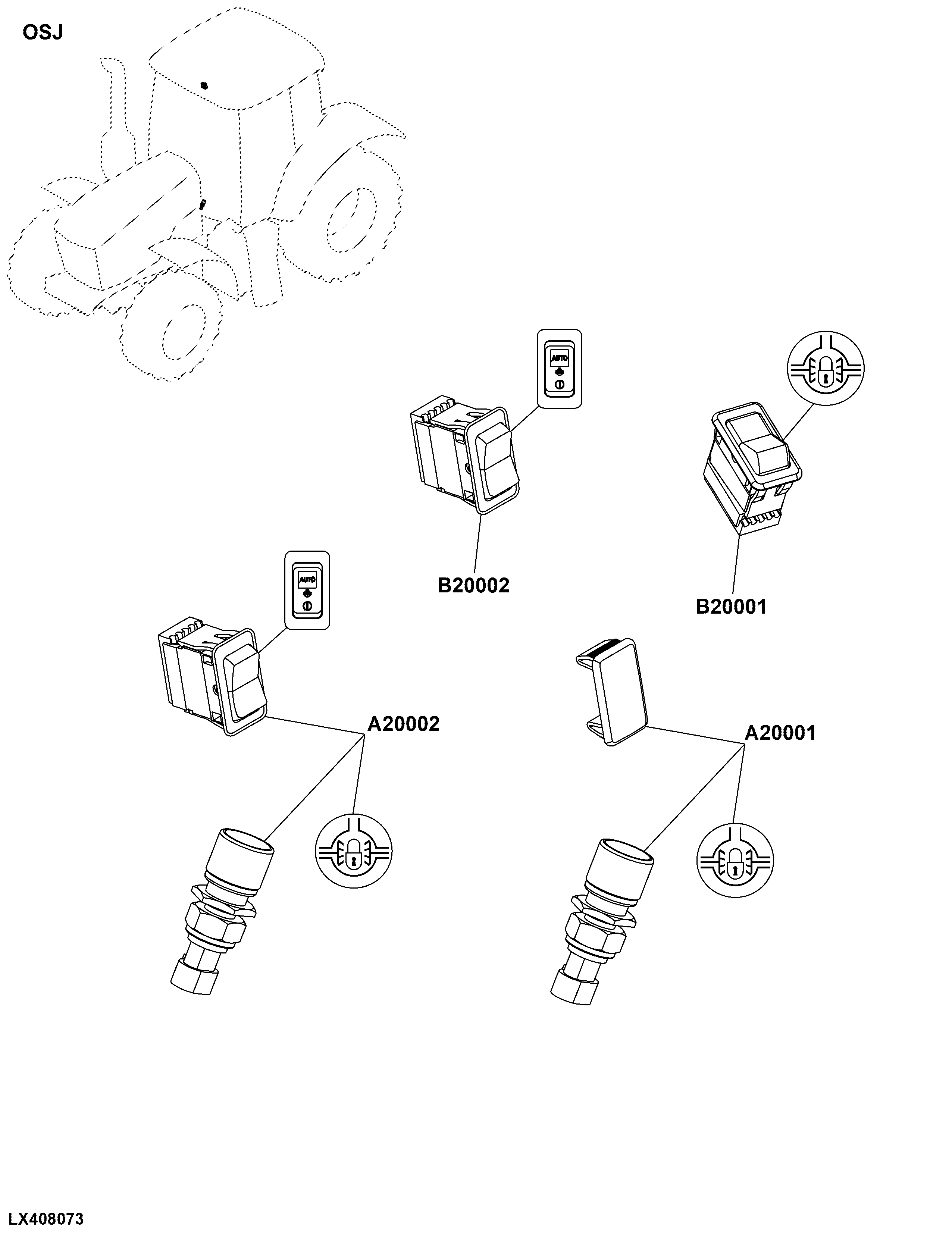 OSJ Rear Differential Lock Controls