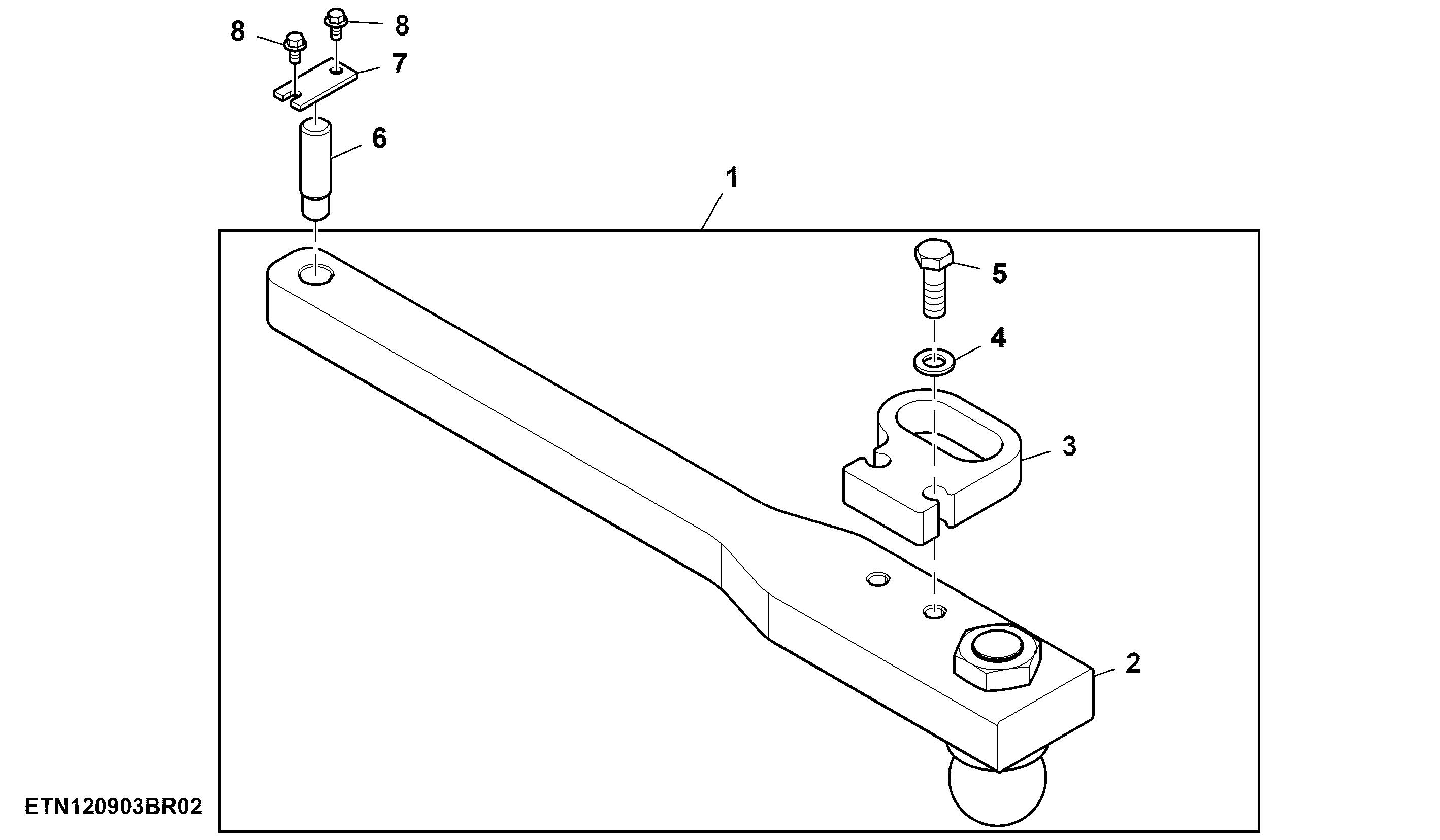 Drawbar, Swinging, W/ Standard Clearance, W/O Hammer Strap