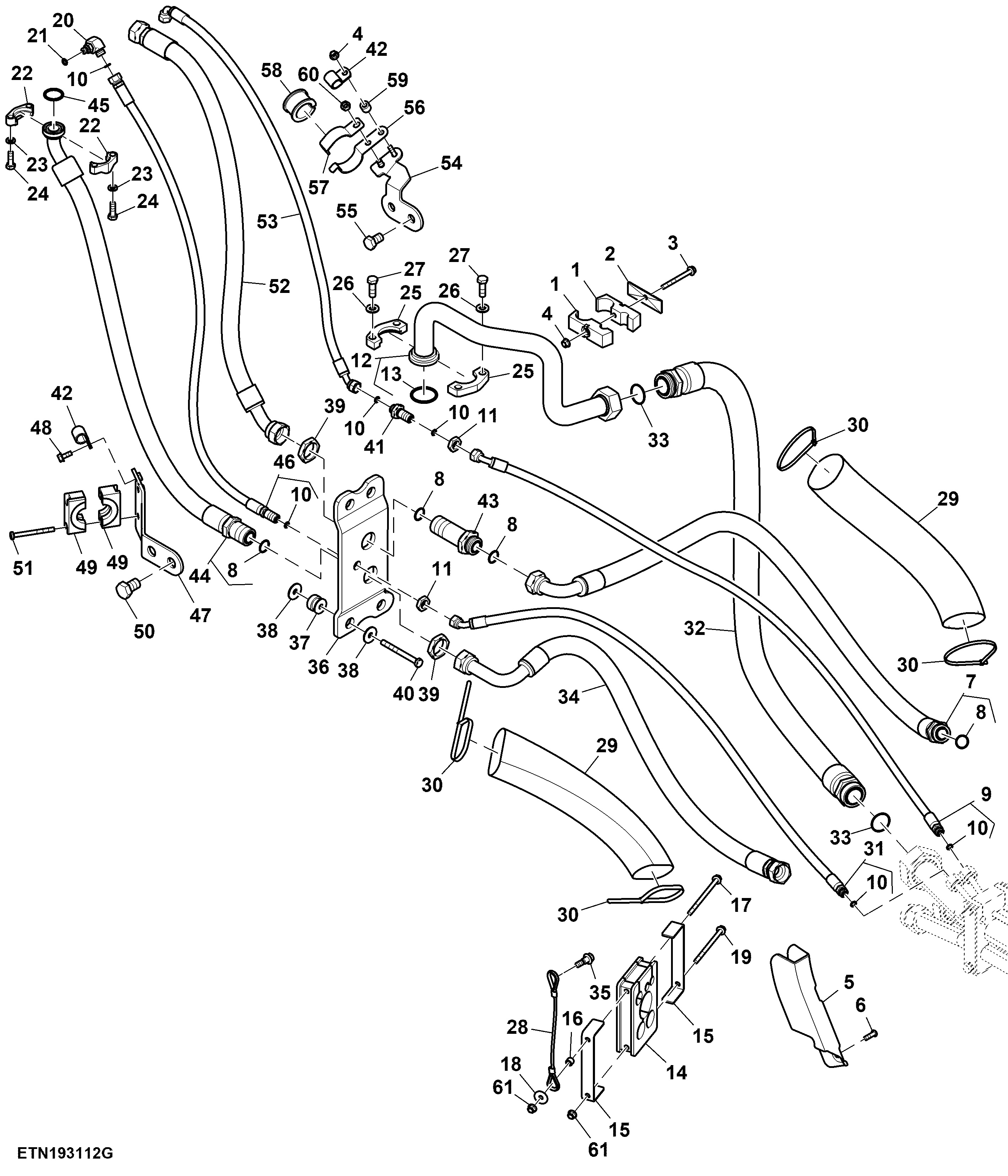 Hydraulic Lines, High Flow, 8 SCV, Double Reduction (2/2) (807274 - )