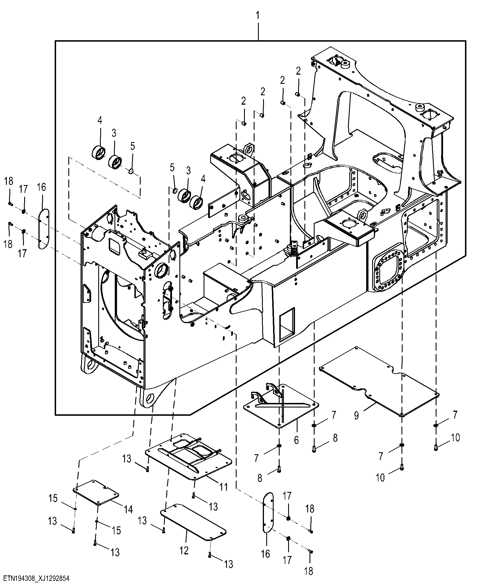 Main Frame, Standard (STD), Outside Dozer (OSD)