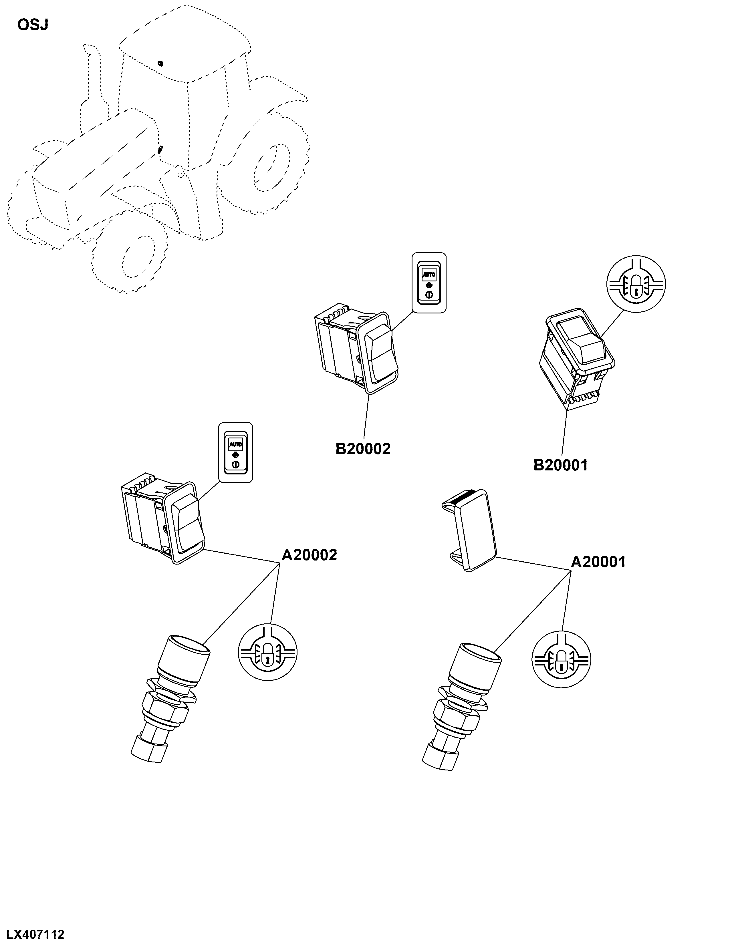 OSJ Rear Differential Lock Controls