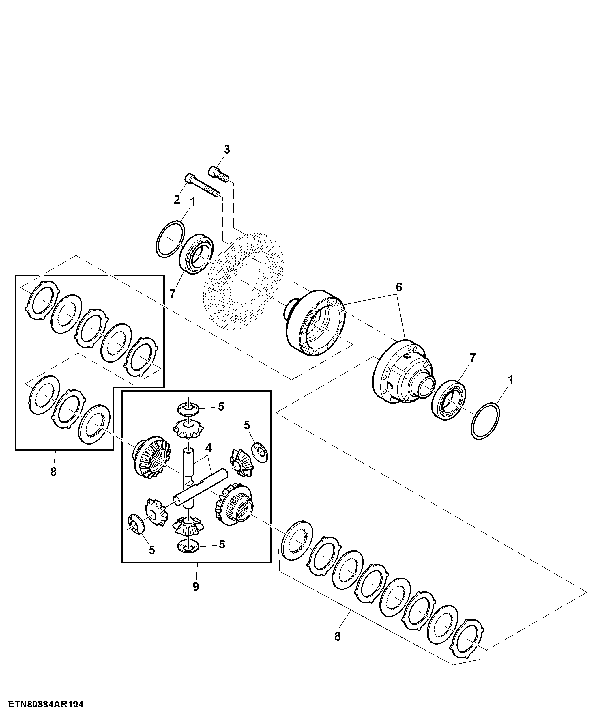 Self Locking Differential / Multiple Disk, MFWD Axle, W/O TLS™