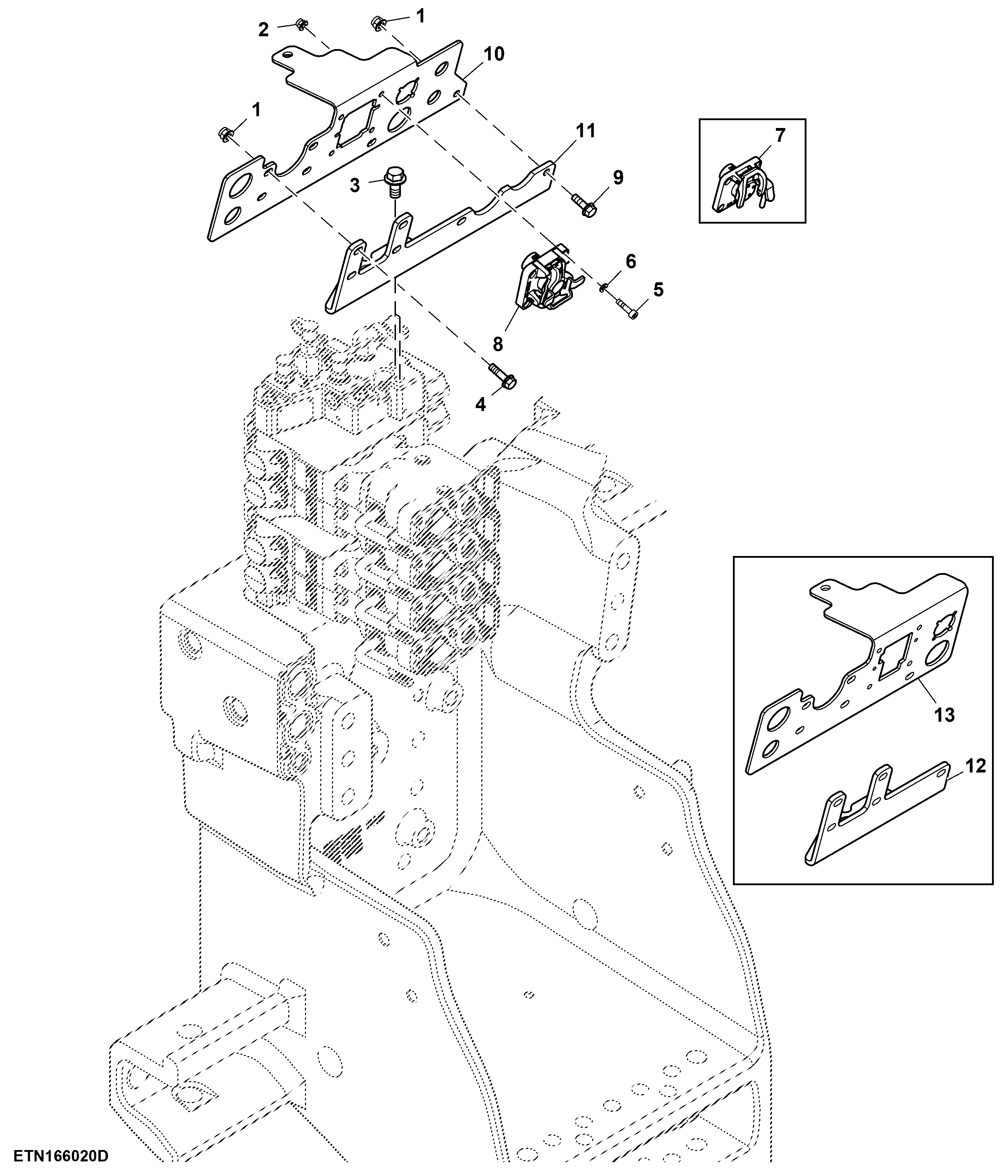 Mounting Parts, Rear Implement Connector, W/O Hitch, Single Reduction Axle