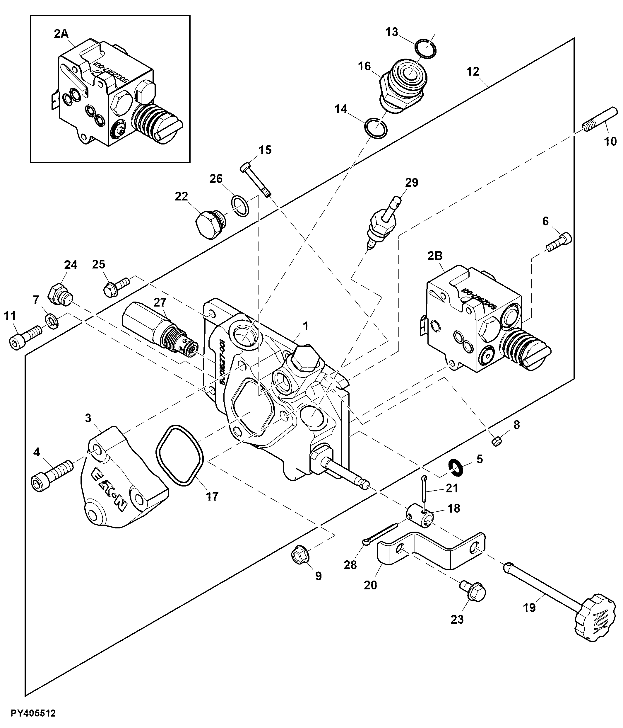 Rockshaft Control Valve, Power Steering, W/O SCV