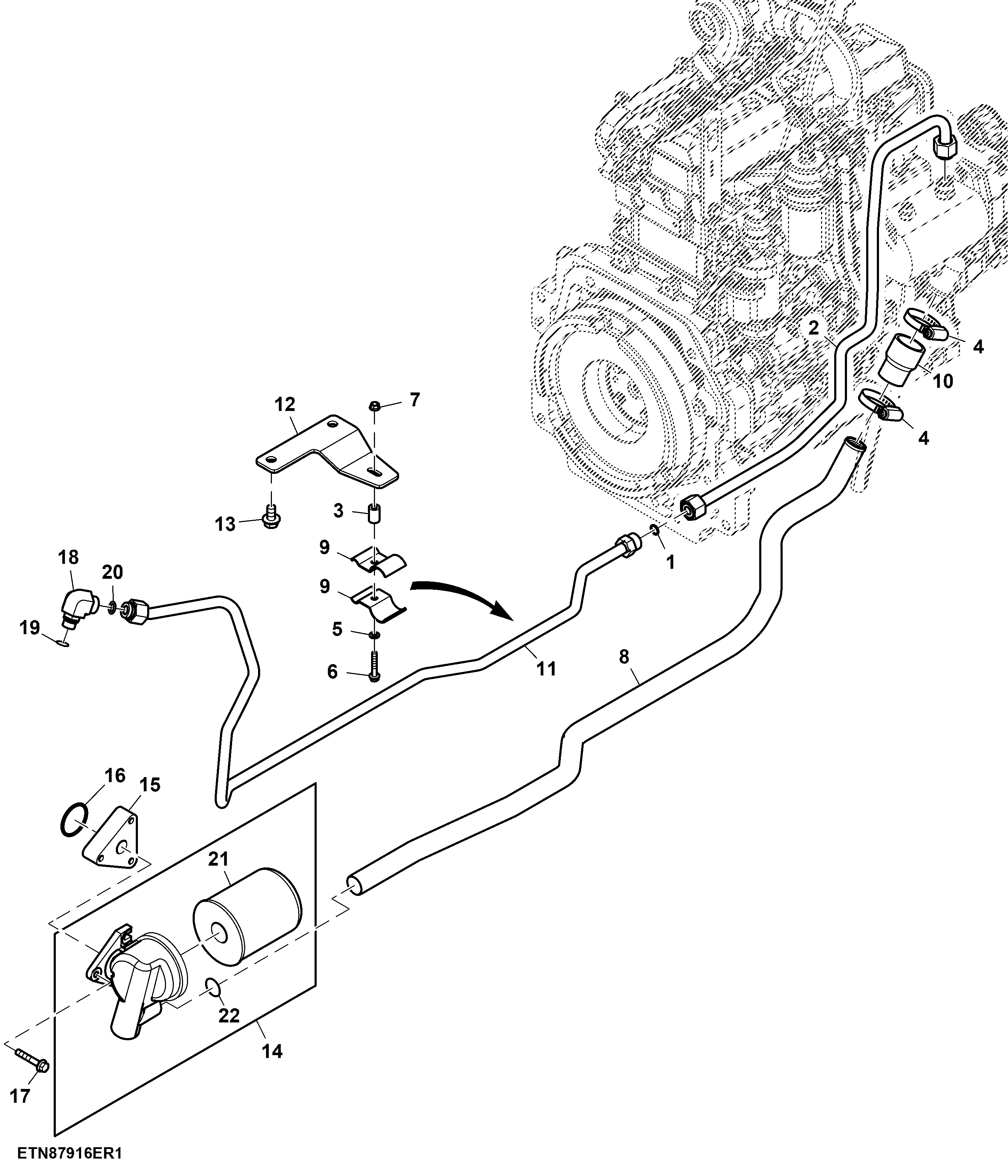 Hydraulic Filter and Oil Lines, W/ SyncShuttle™