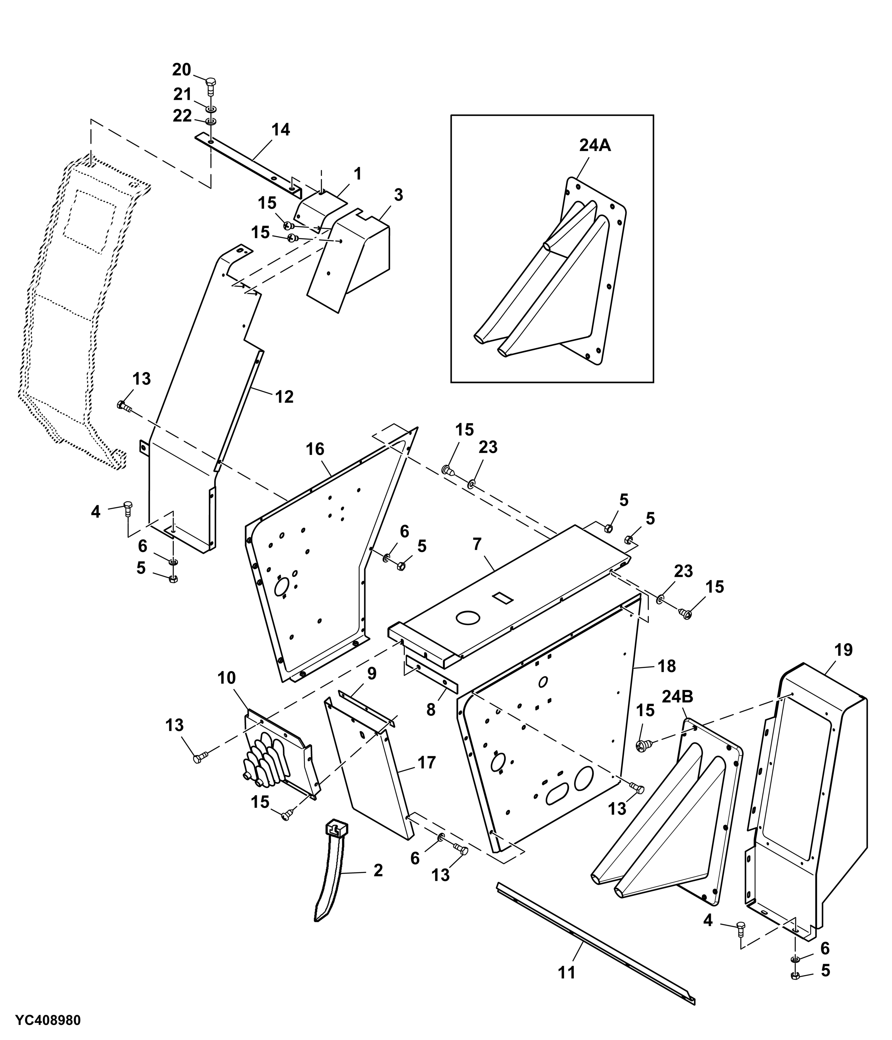 Shift Console, Covers, RH, Hydro Drive (Optional)