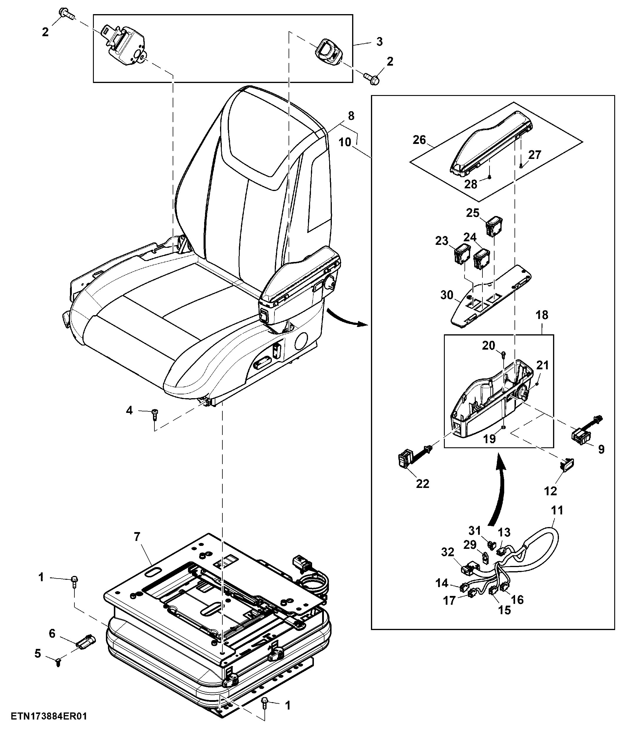 Seat Assembly, Premium, Passive Seat ( - 802020)