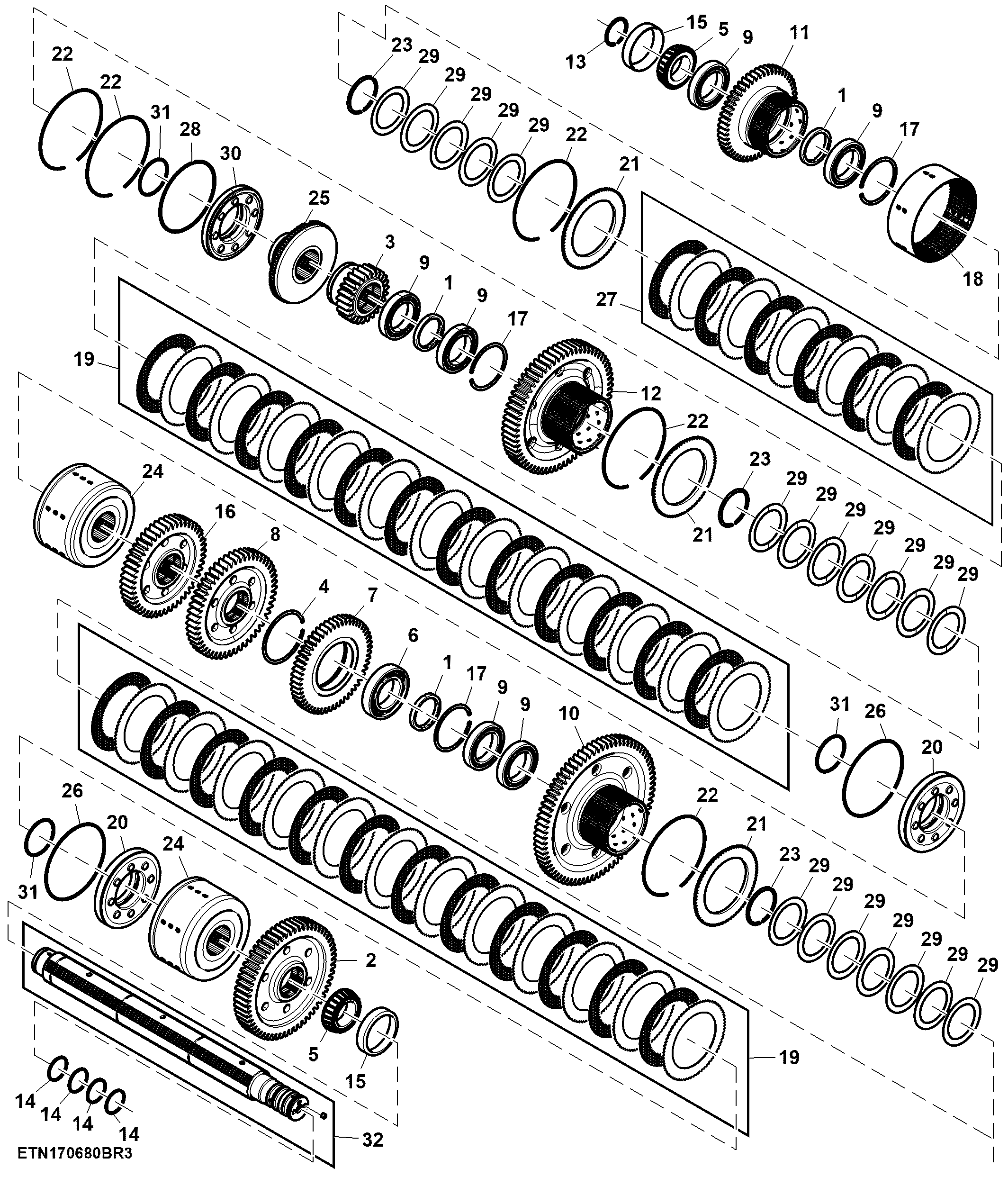 Countershaft Assembly, LH, e23™ (100538 - )