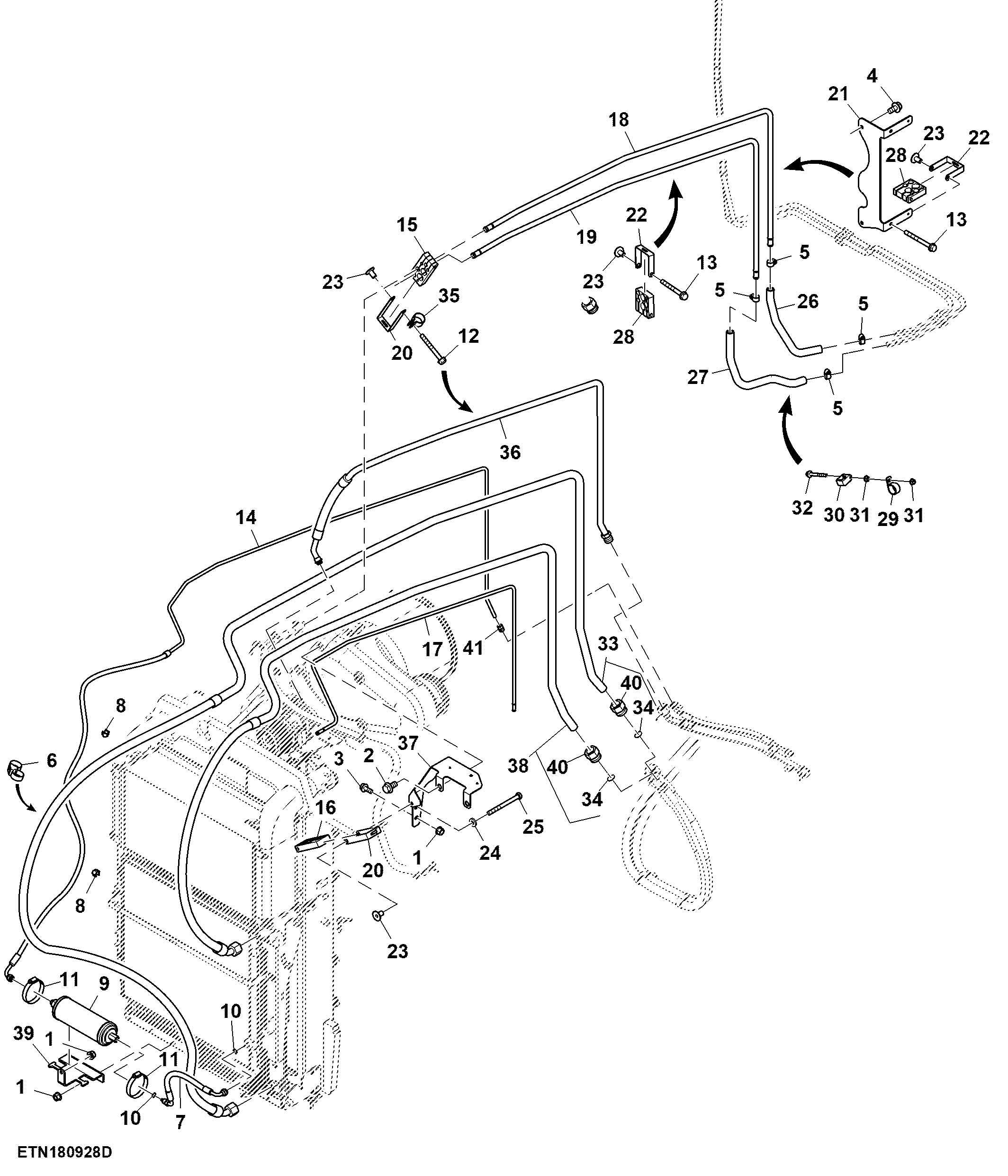 Hoses and Fittings, Receiver Dryer, HVAC, FT4 (198001 - )