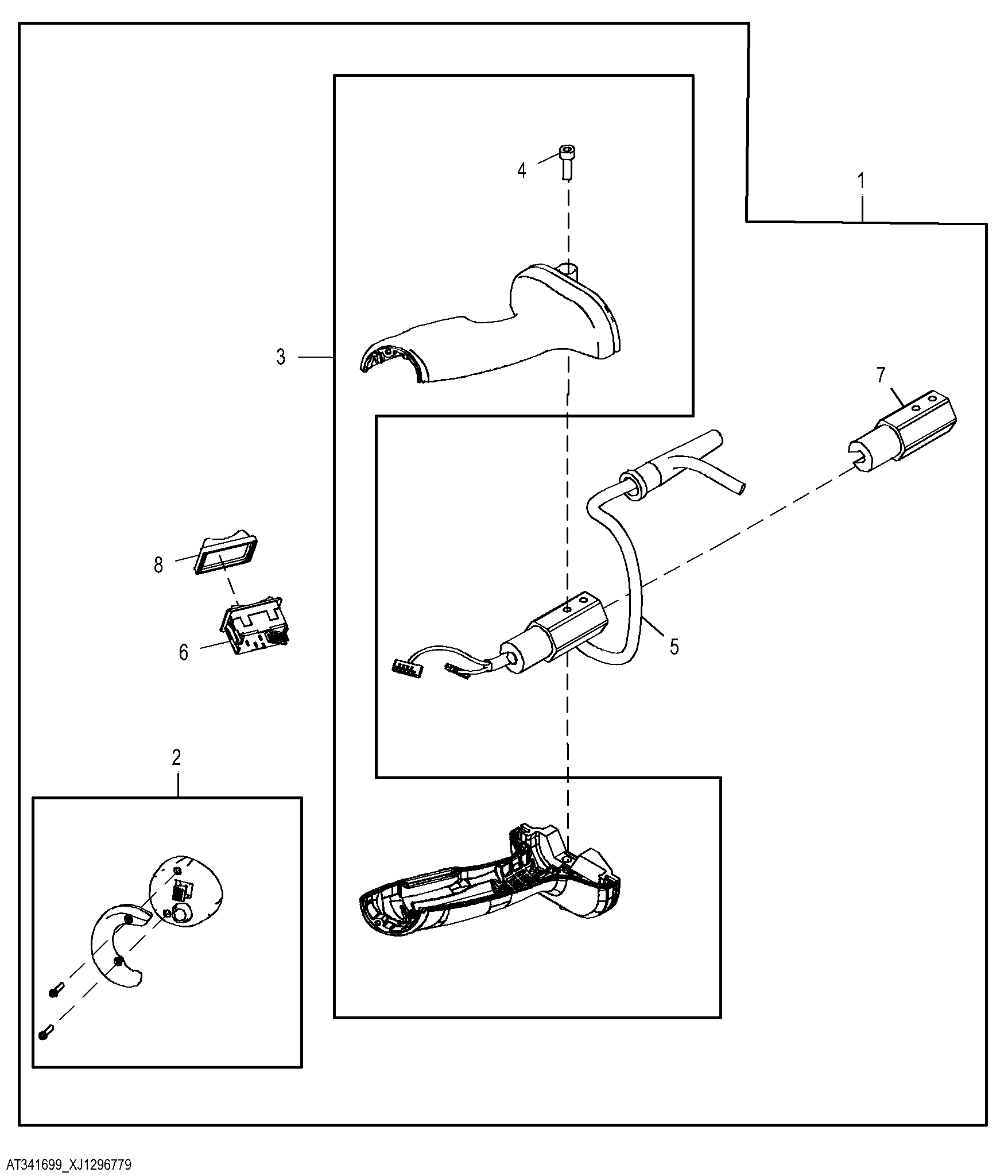 Joystick Left Hand Grip with Auxiliary Controls