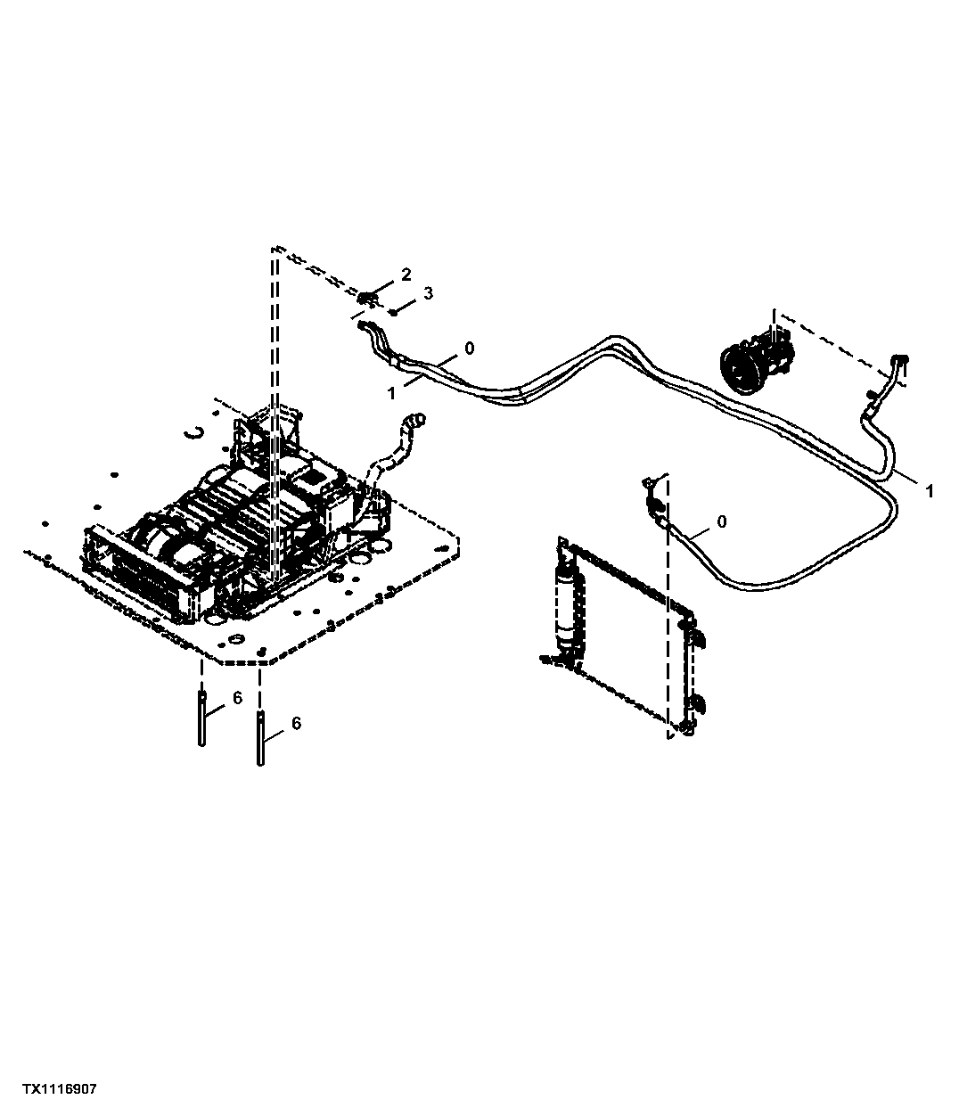 Air Conditioner (A/C) Compressor and Condenser Hoses