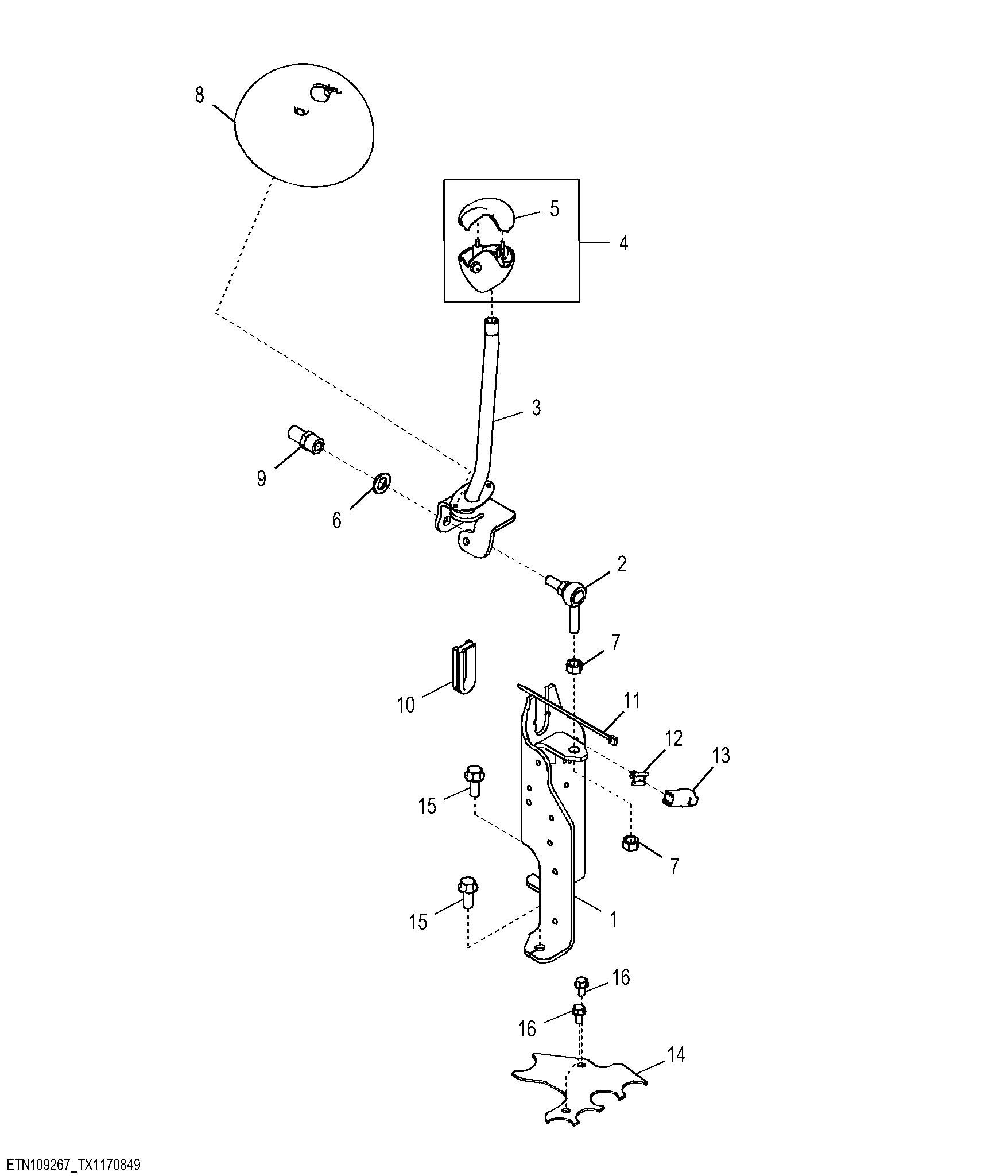 Loader Control, Single Lever without Auxiliary