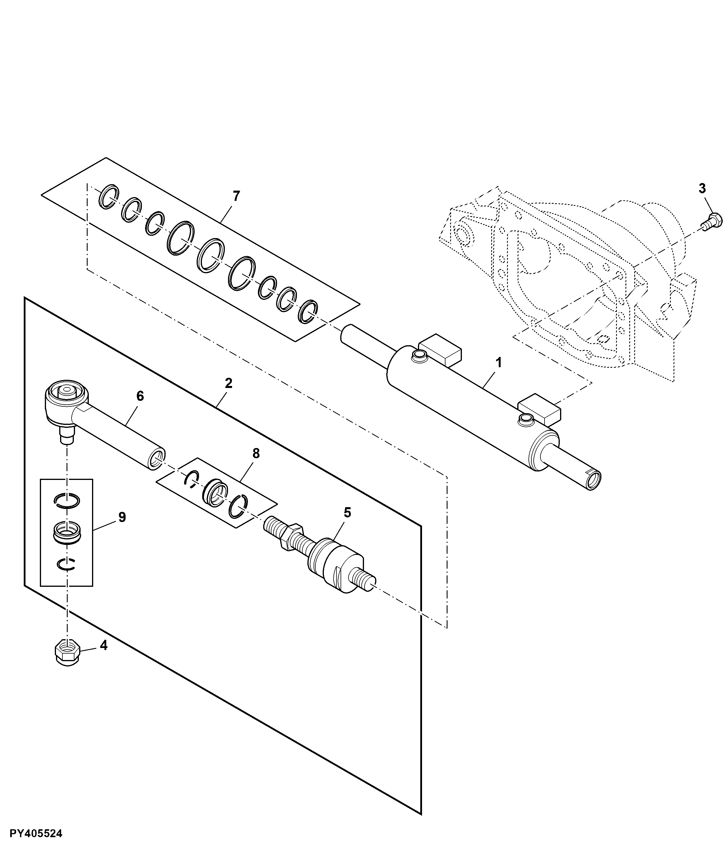 Tie Rods and Steering Cylinder, Front Axle, MFWD