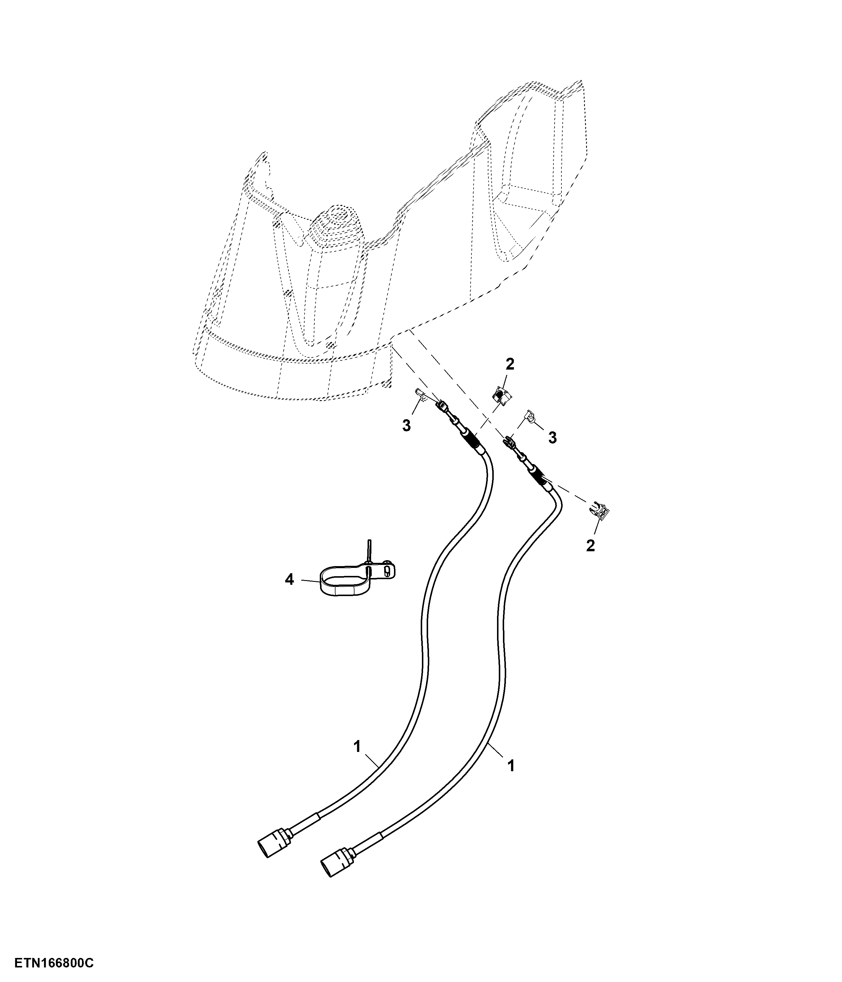 Cable, Multi Function Lever, W/ Cab Suspension