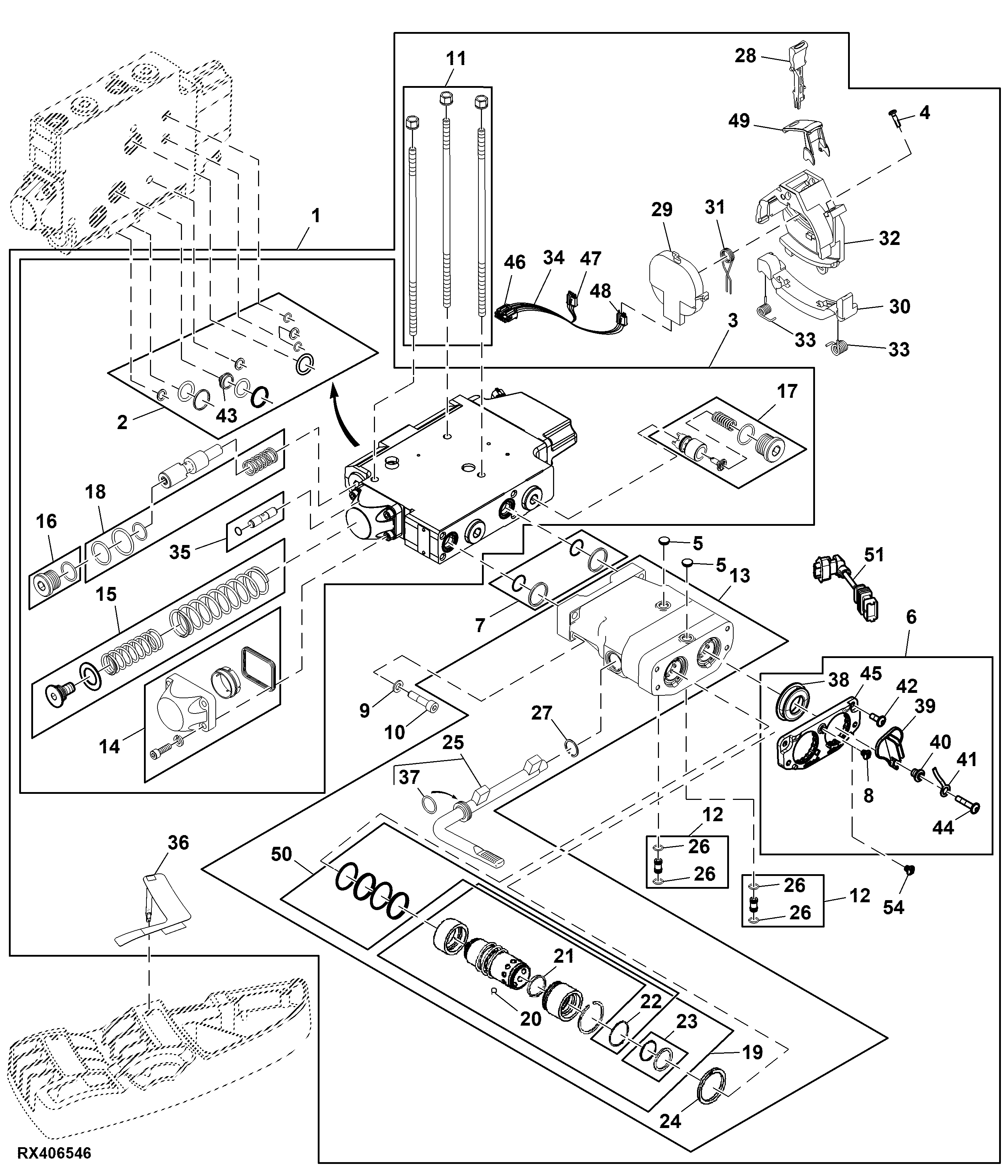 Selective Control Valve, Remote Control, 4th / 5th SCV, Attachment ( - 907100)