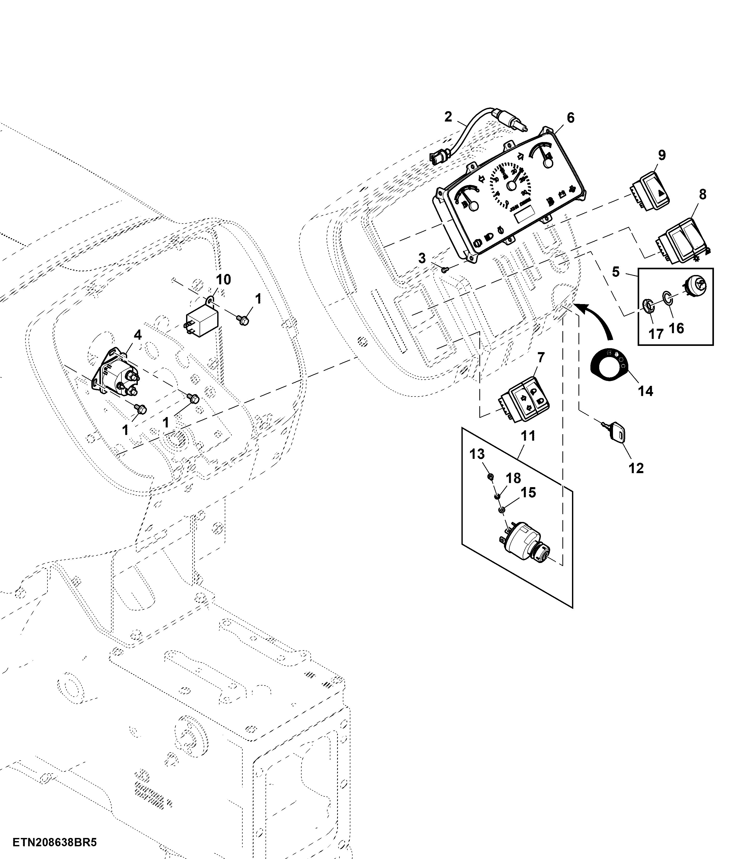 Instrument Control, W/ Water Level Light (621184 - )