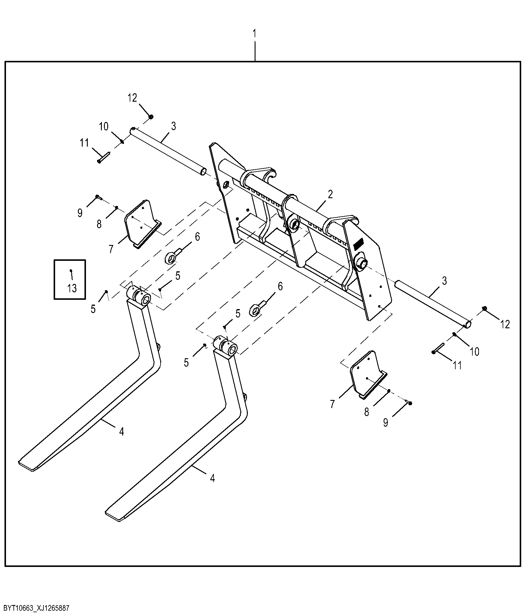 Hi-Vis Fork Kit, 60 inch Frame (60 inch Tines)