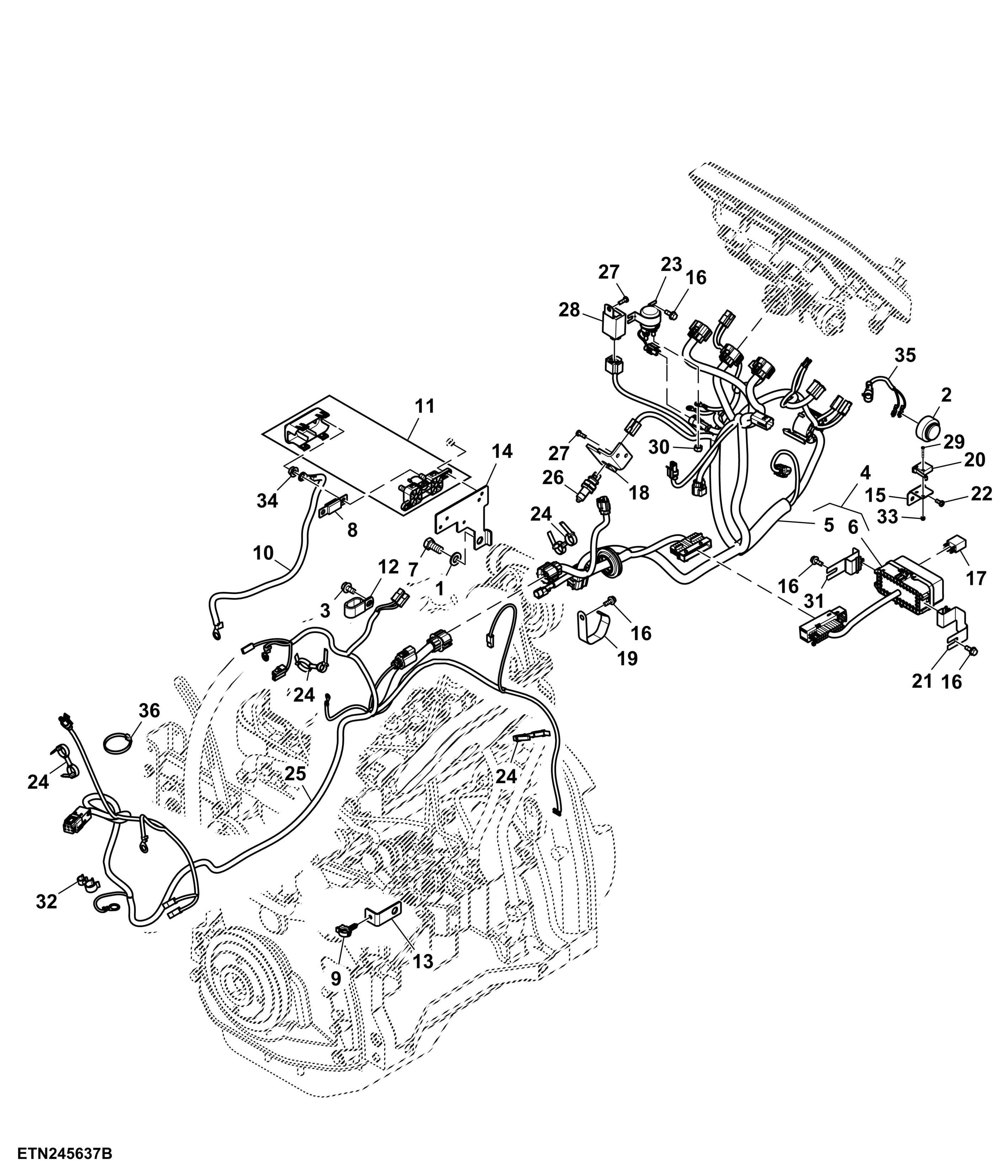 Front Wiring Harness, Premium Inline, W/ Air Heater
