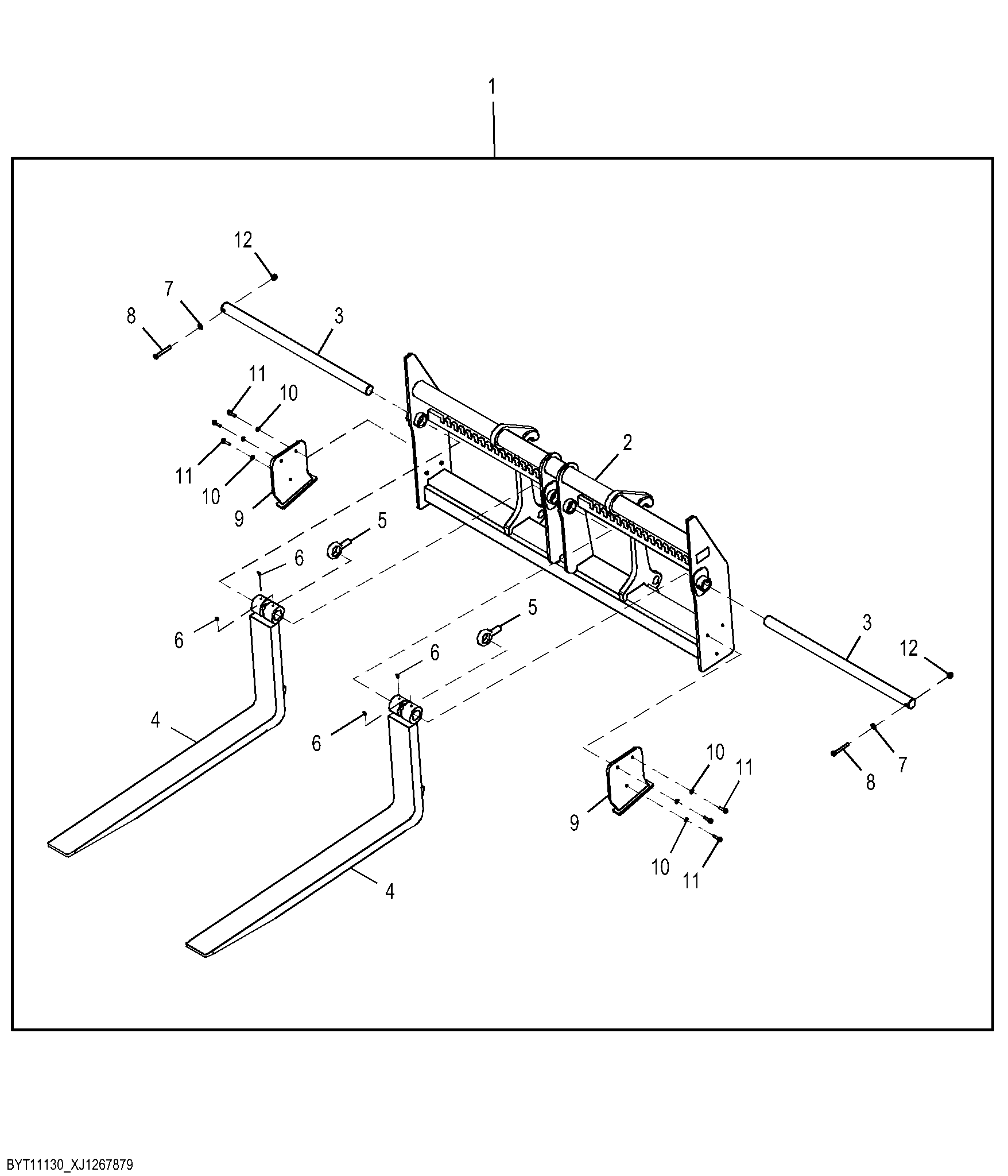 Hi-Vis Fork Kit, 96 inch Frame (72 inch Tines)