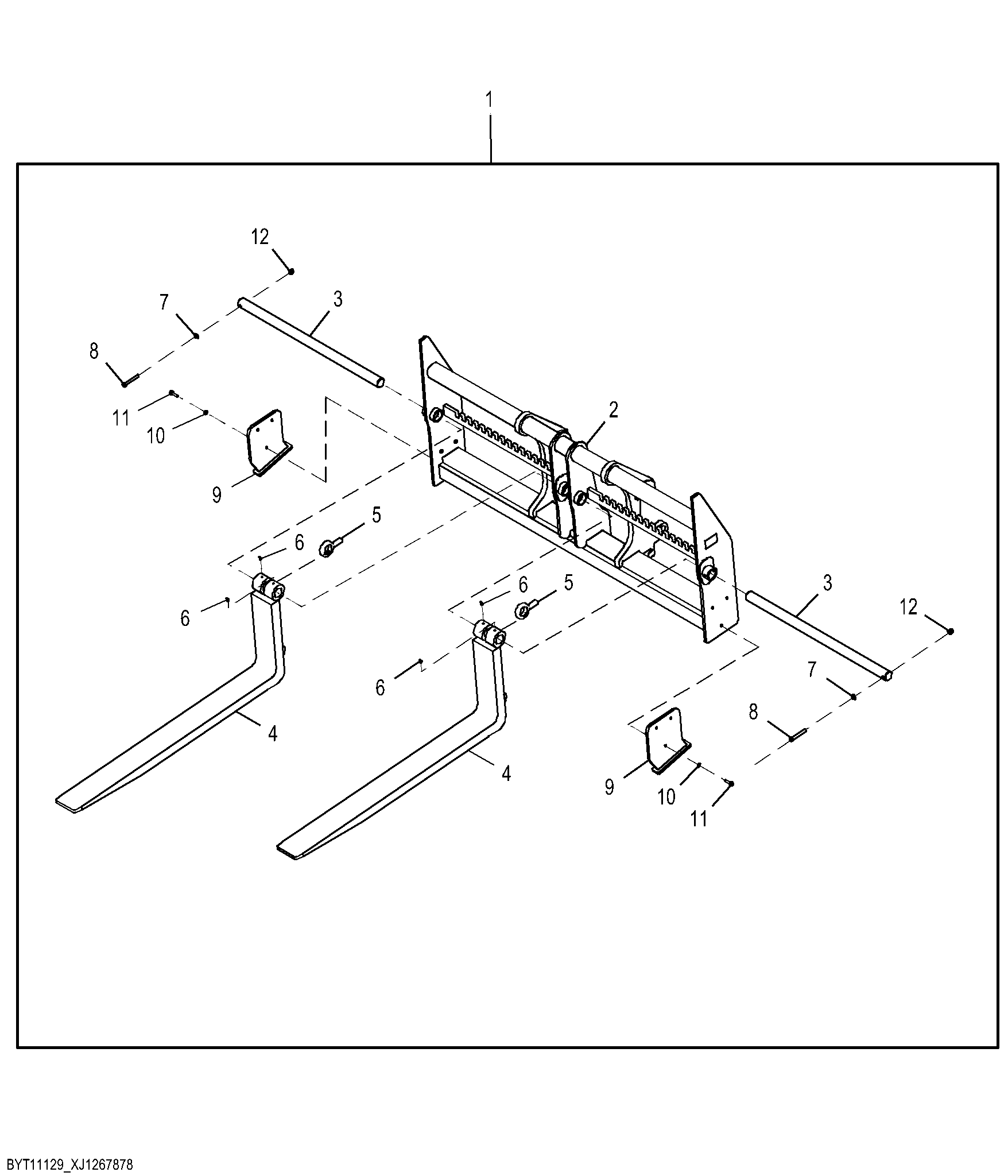 Standard Fork Kit, 96 inch Frame (72 inch Tines)