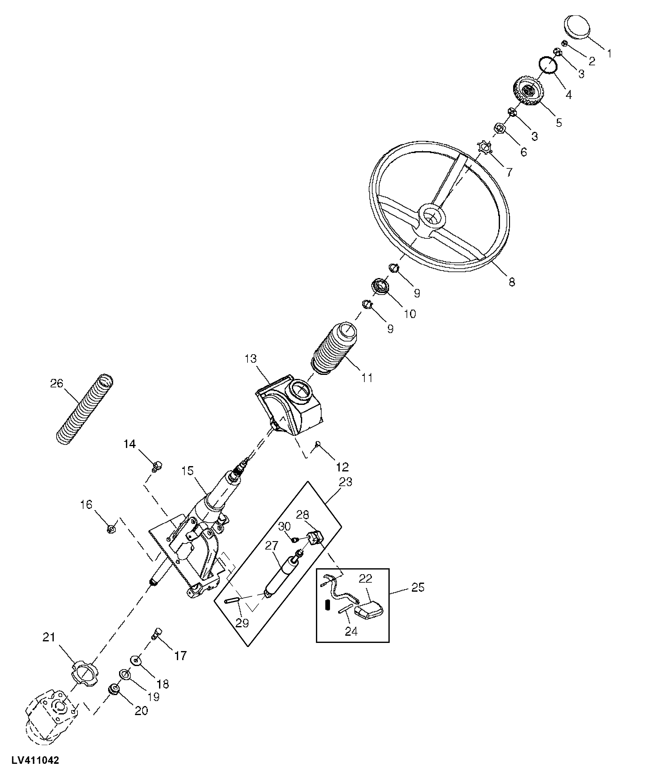 Tilt Steering Column (With CAB/Isolated Open Operator Station) (420001 - )