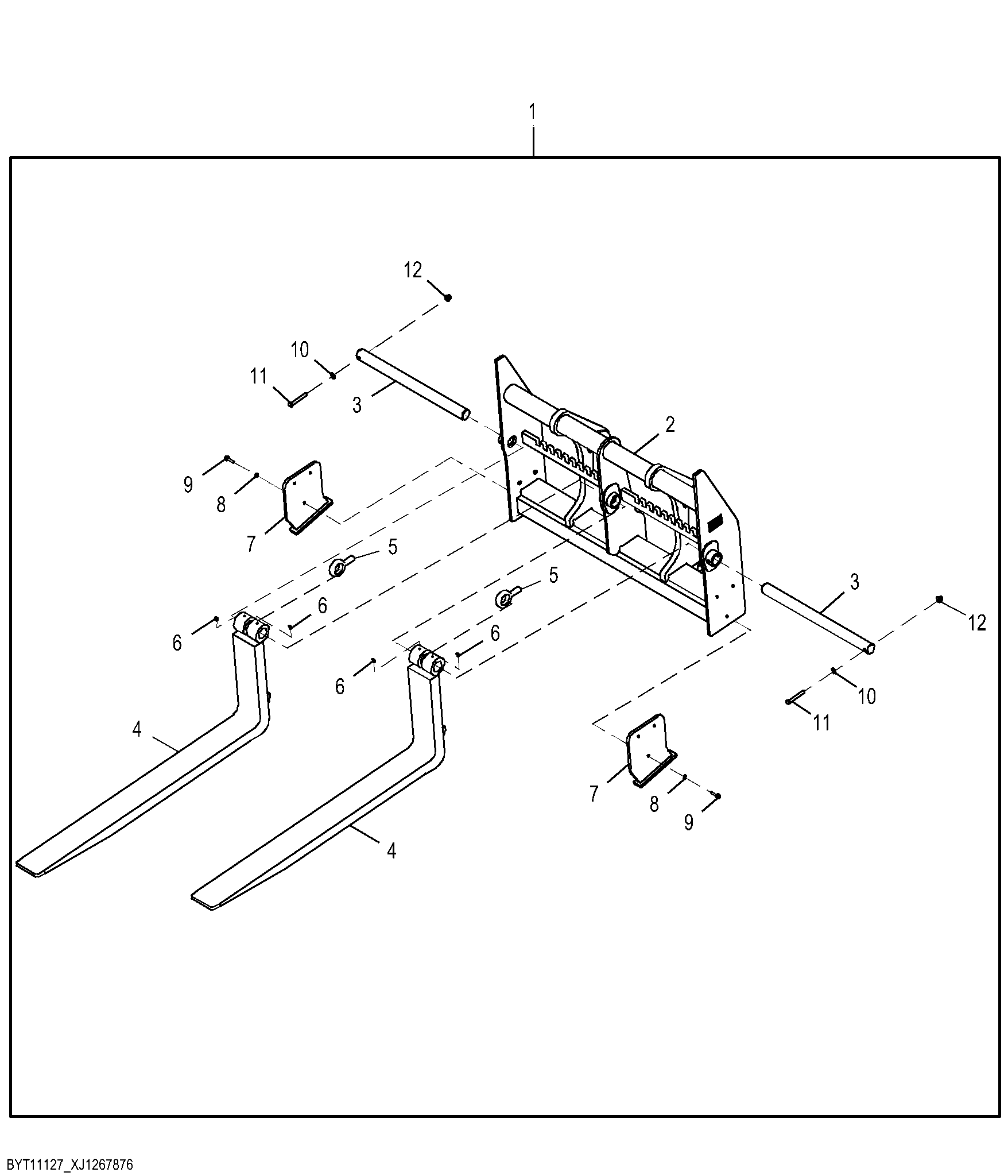 Standard Fork Kit, 60 inch Frame (72 inch Tines)