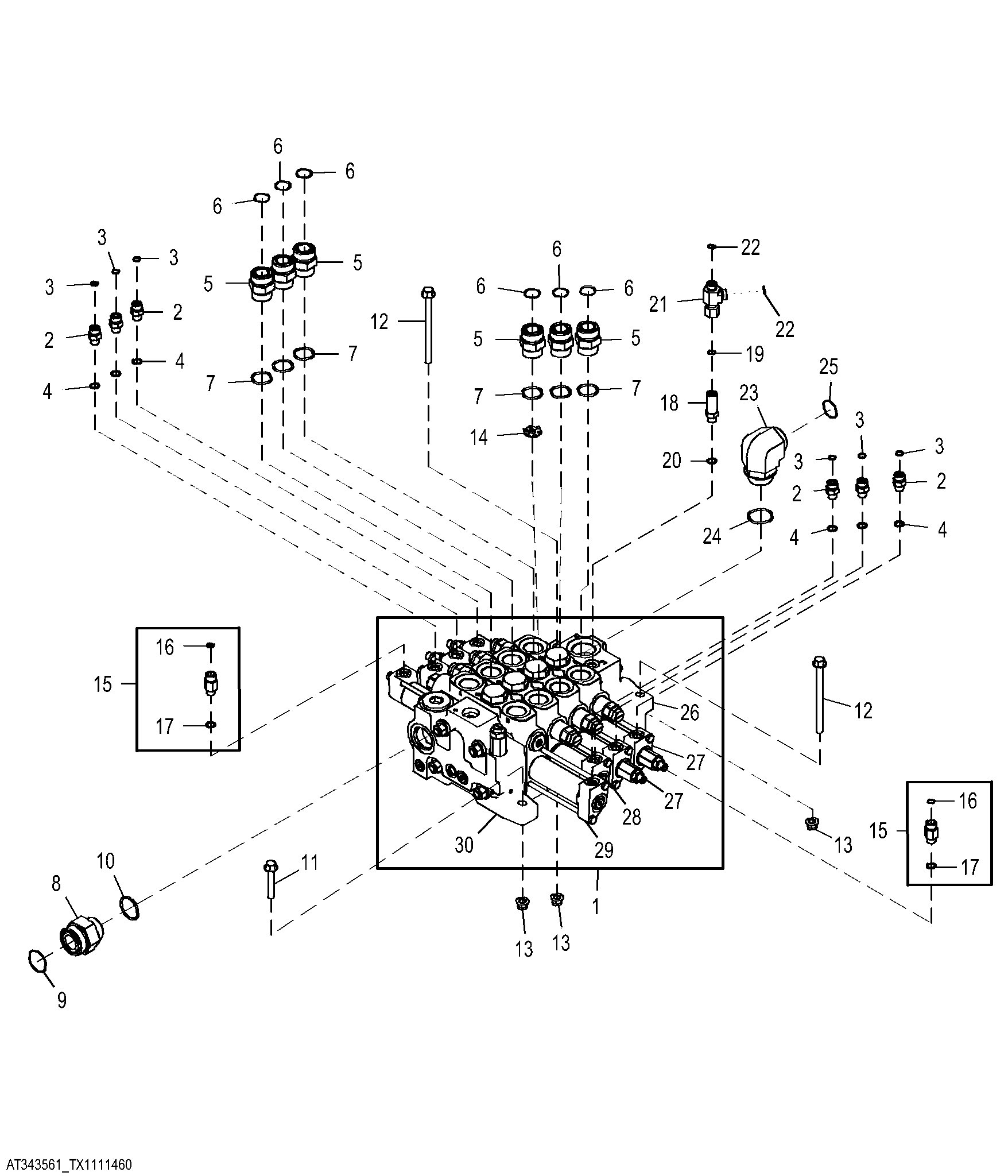 4-Spool Loader Control Valve (Z-Bar) ( - 674384)