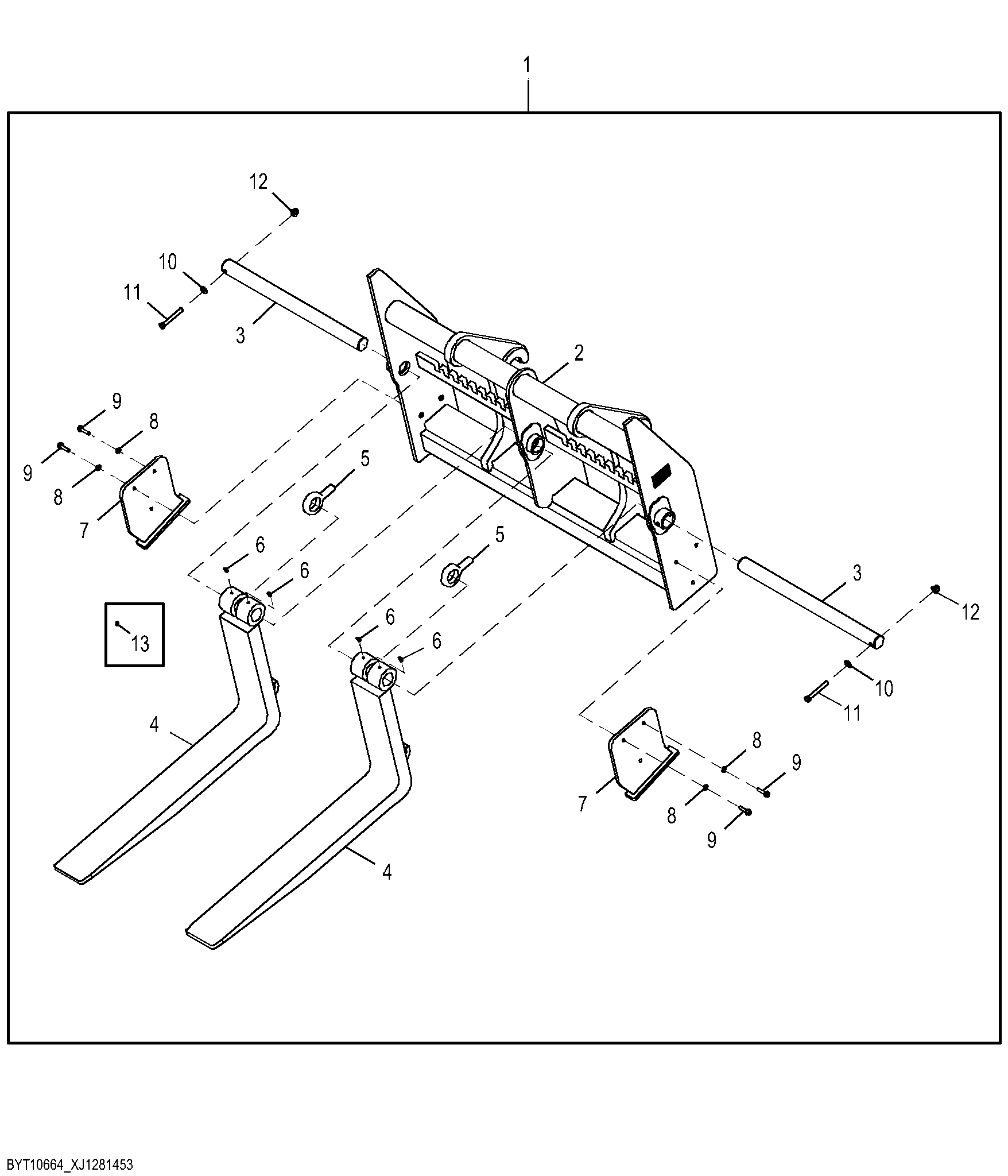 Standard Fork Kit, 60 inch Frame (48 inch Tines)