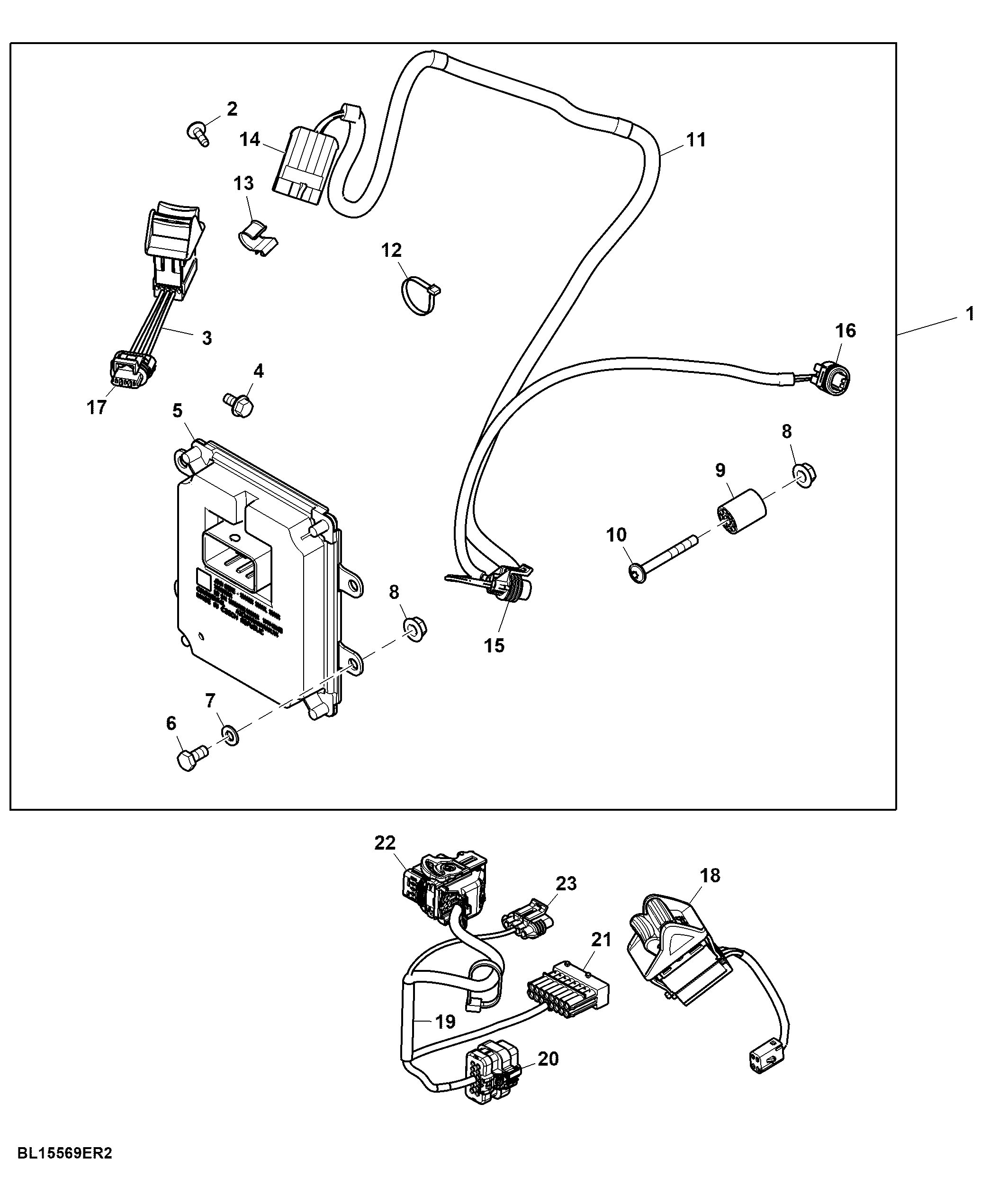Electronic Support, Front PTO, W/ Electronic Control Unit, Attachment