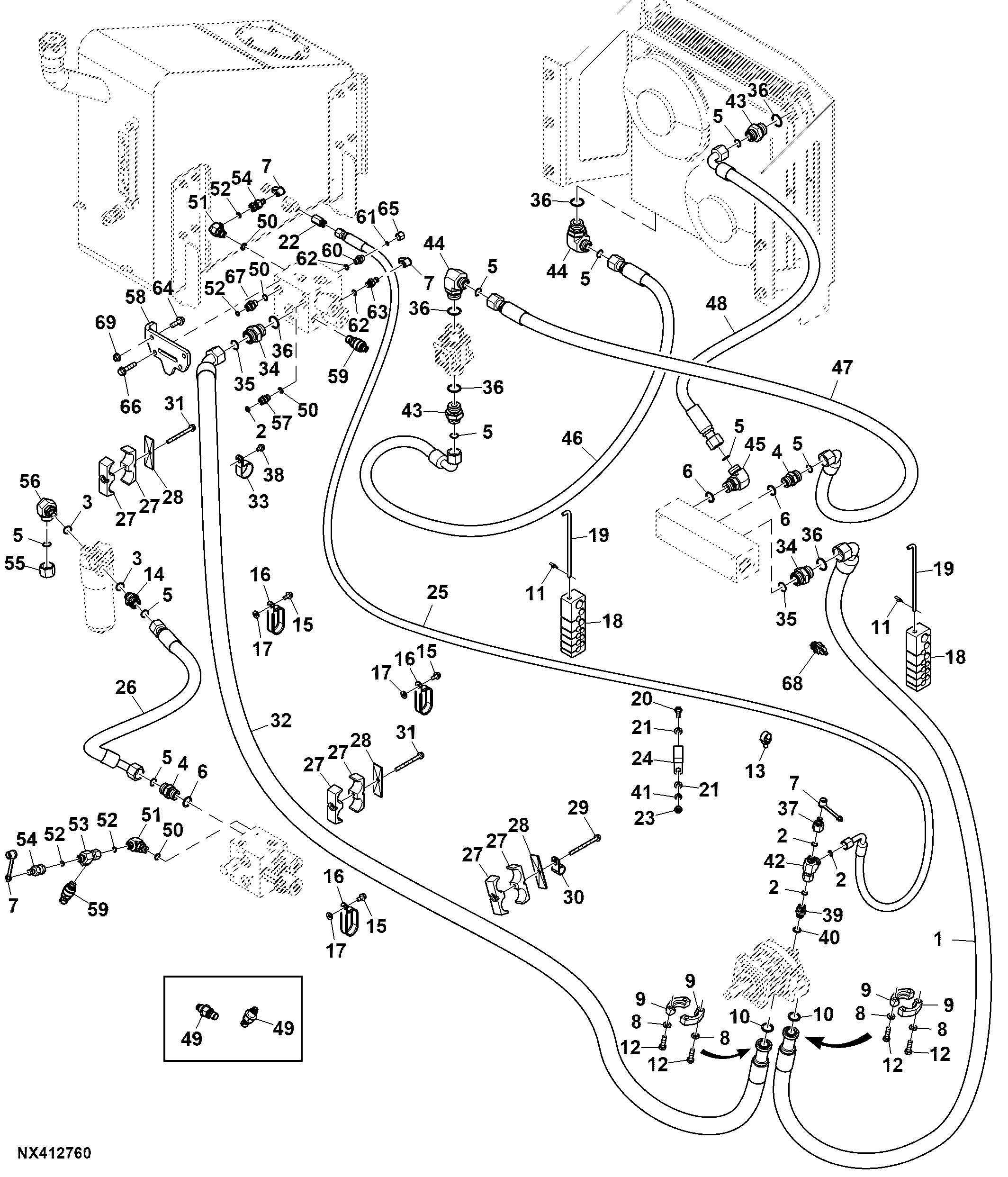 Hydraulic Hoses, Dual Bin And Tri Bin Distribution (1 of 2)