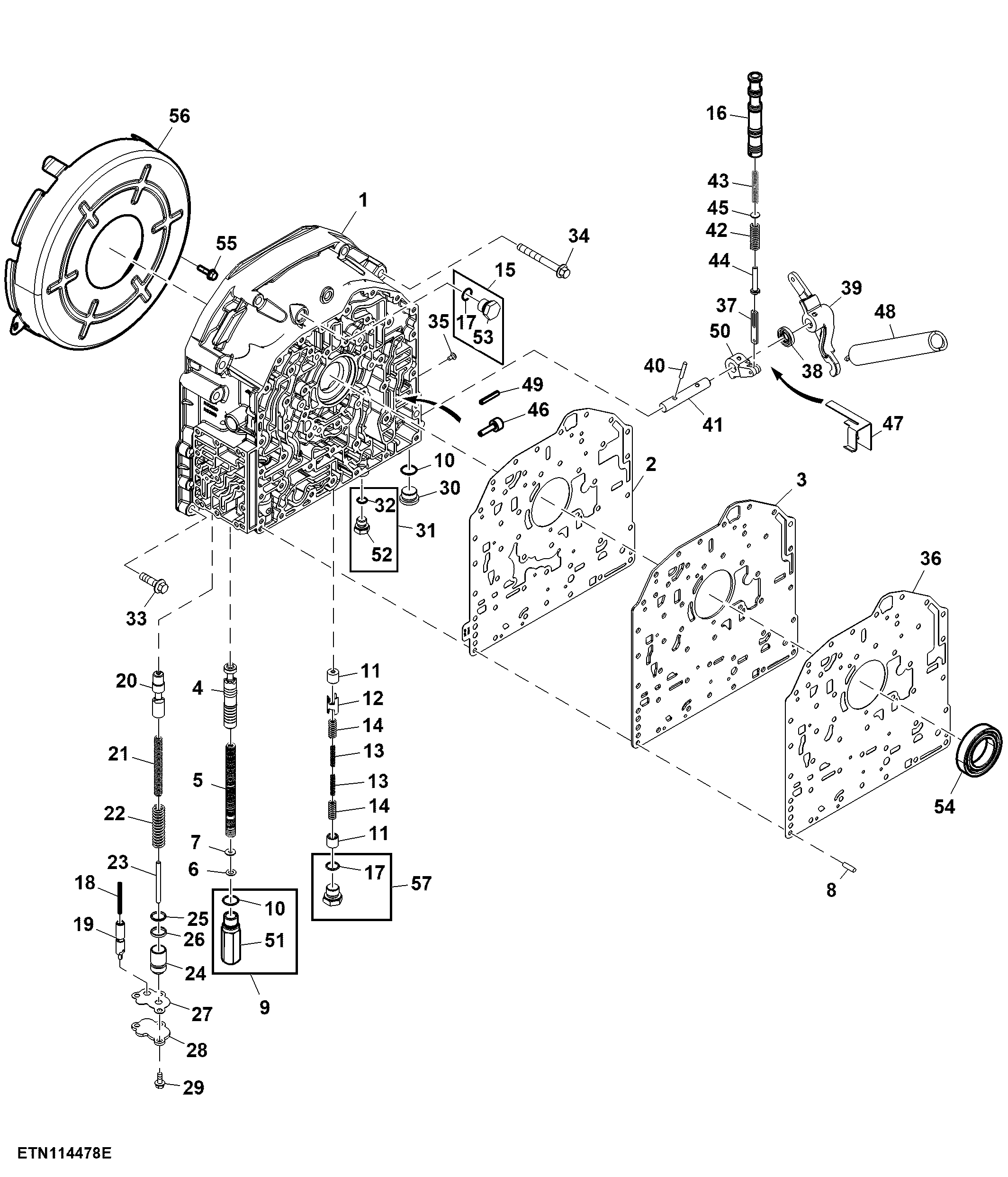 Transmission Front Cover, PowrQuad™, W/ Mechanical Reverser Control