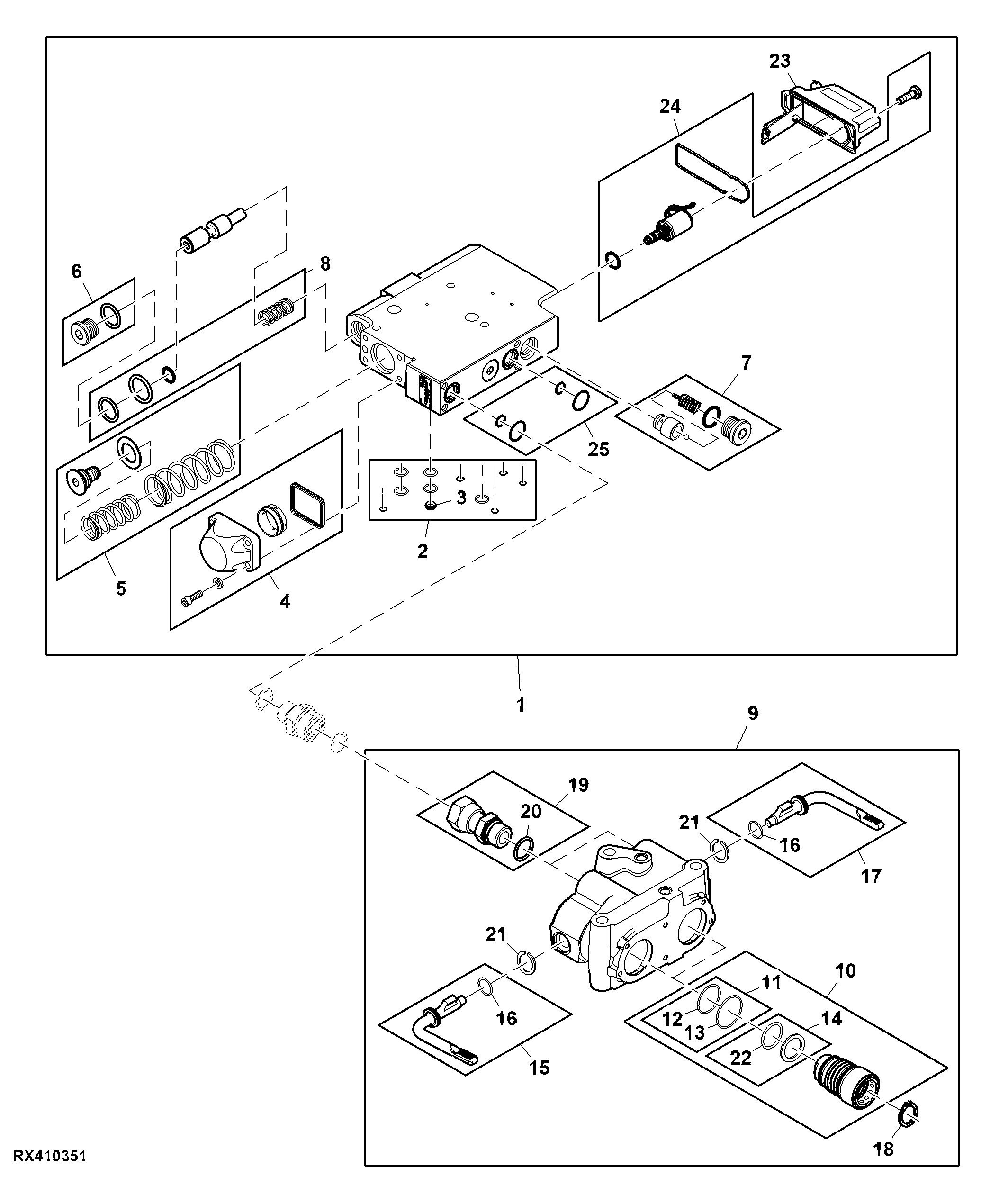 Selective Control Valve and Breakaway Coupler, 3/4", 170 LPM, High Flow