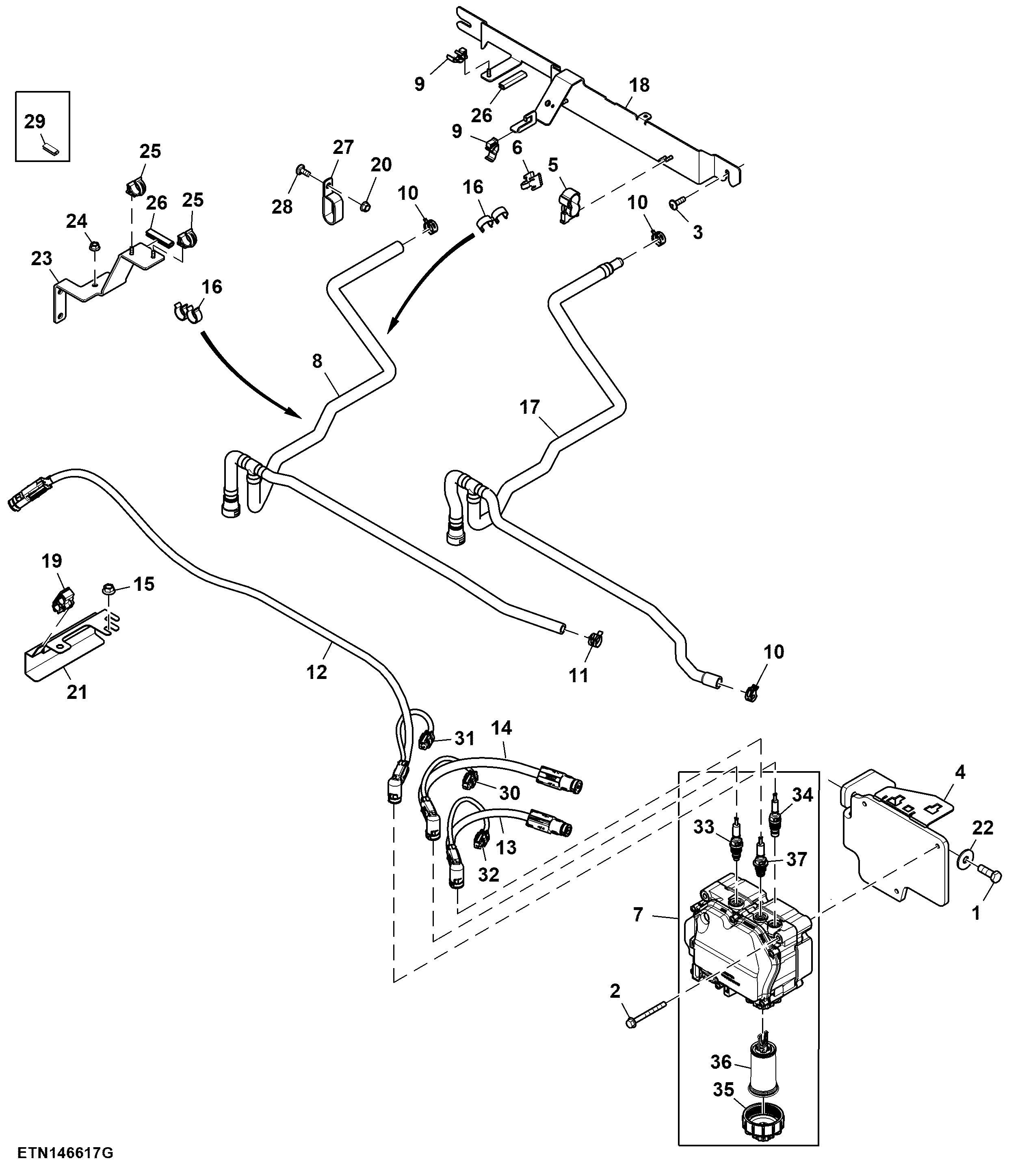 DEF Injection Pump, Lines / Hoses, Low Clearance Cab (866041 - )